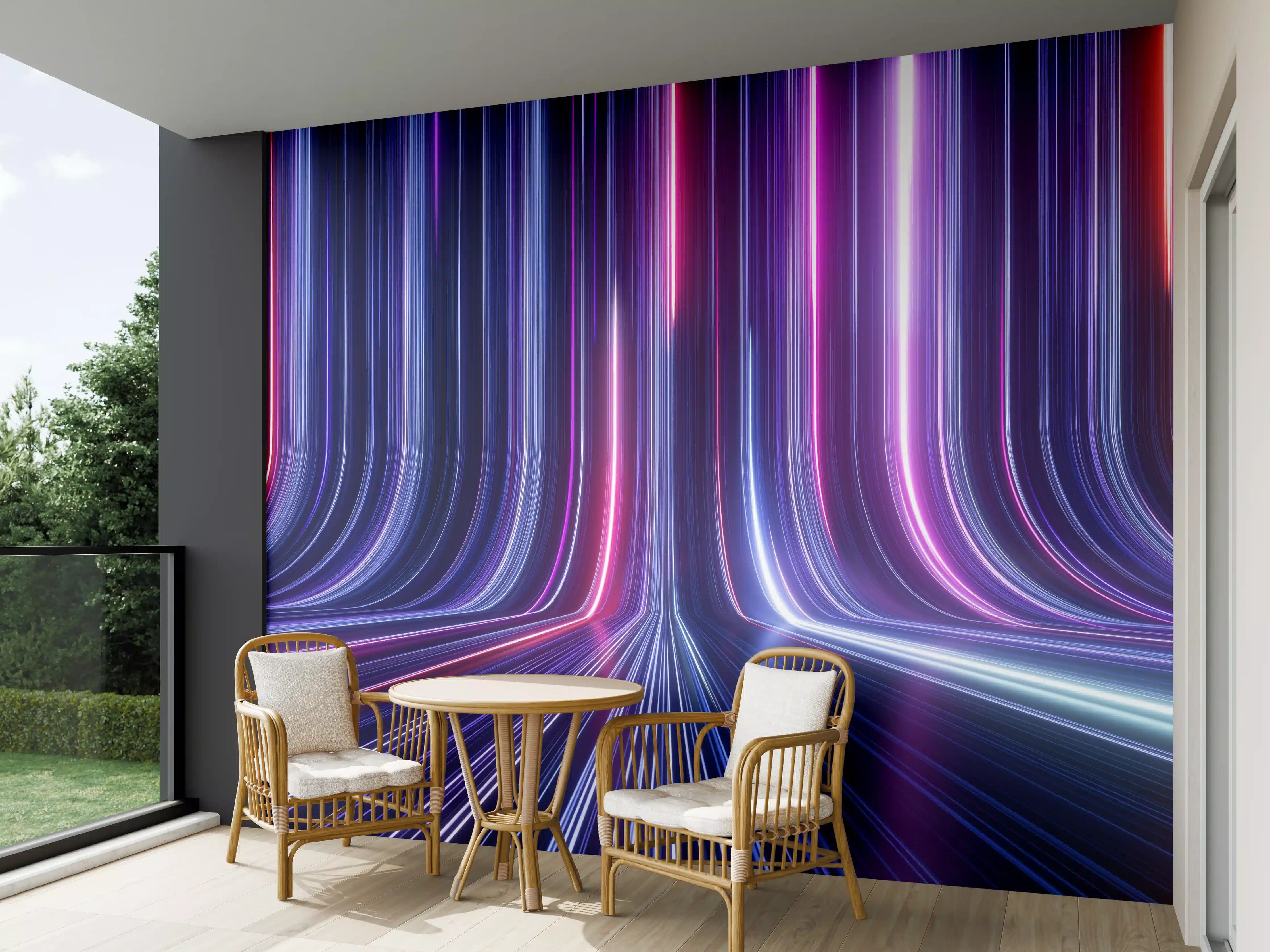 Wandverkleidung außen - Futuristisches Neon Design