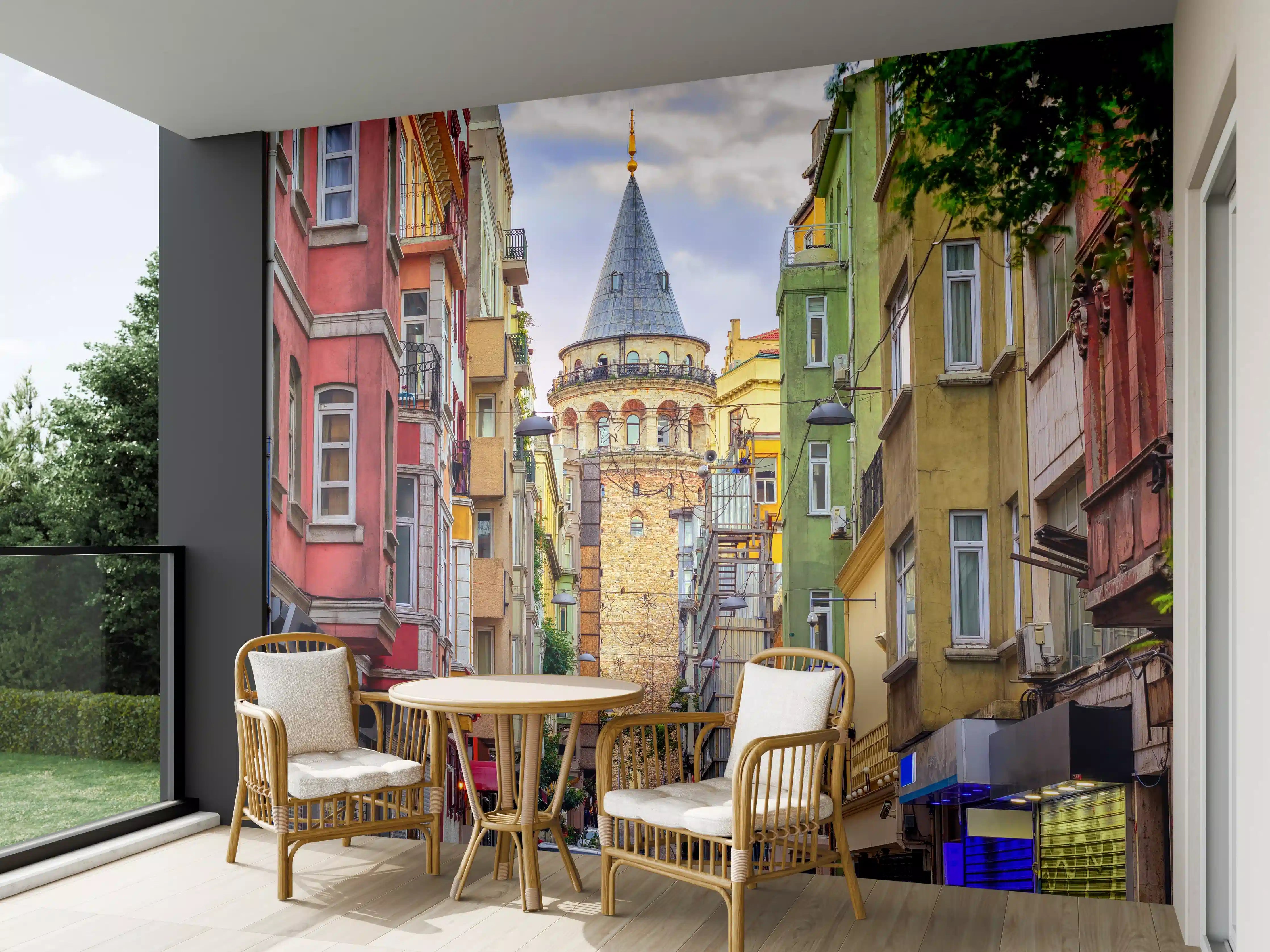 Wandverkleidung außen - Galata-Turm in der Altstadt von Istanbul