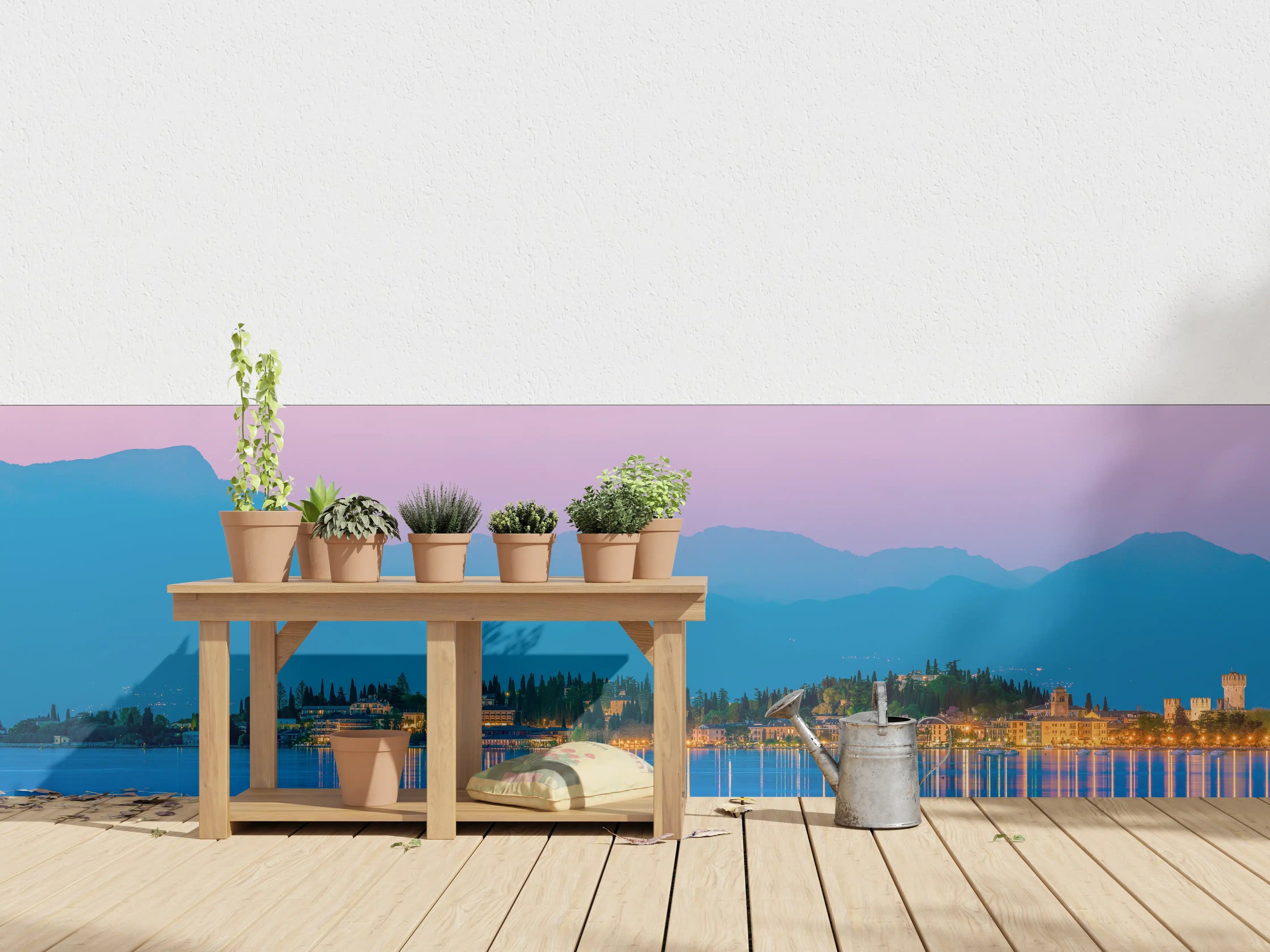 Wandverkleidung außen - Gardasee Abenddämmerung Panorama
