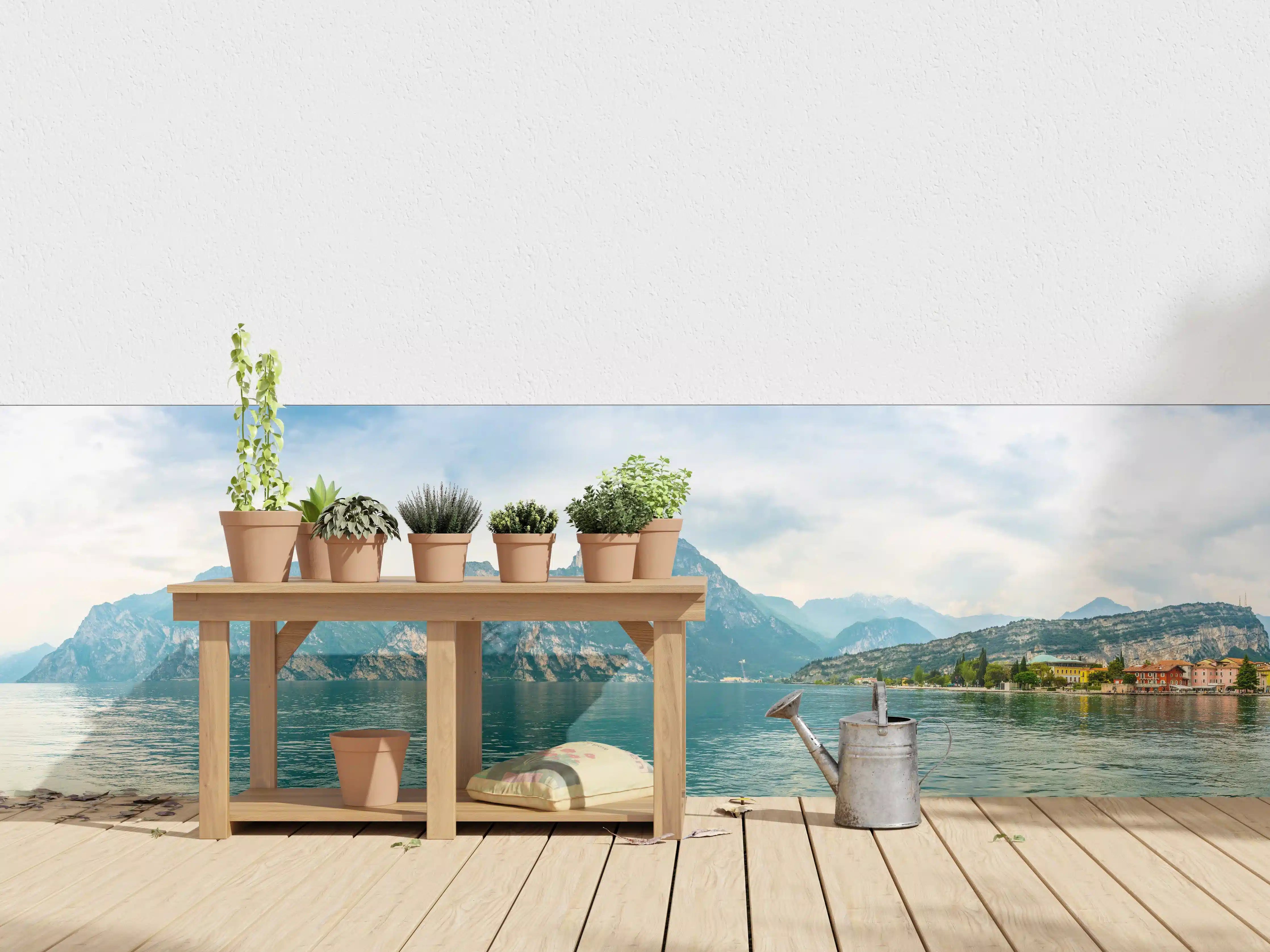 Wandverkleidung außen - Gardasee im Farbenspiel von Himmel und Natur