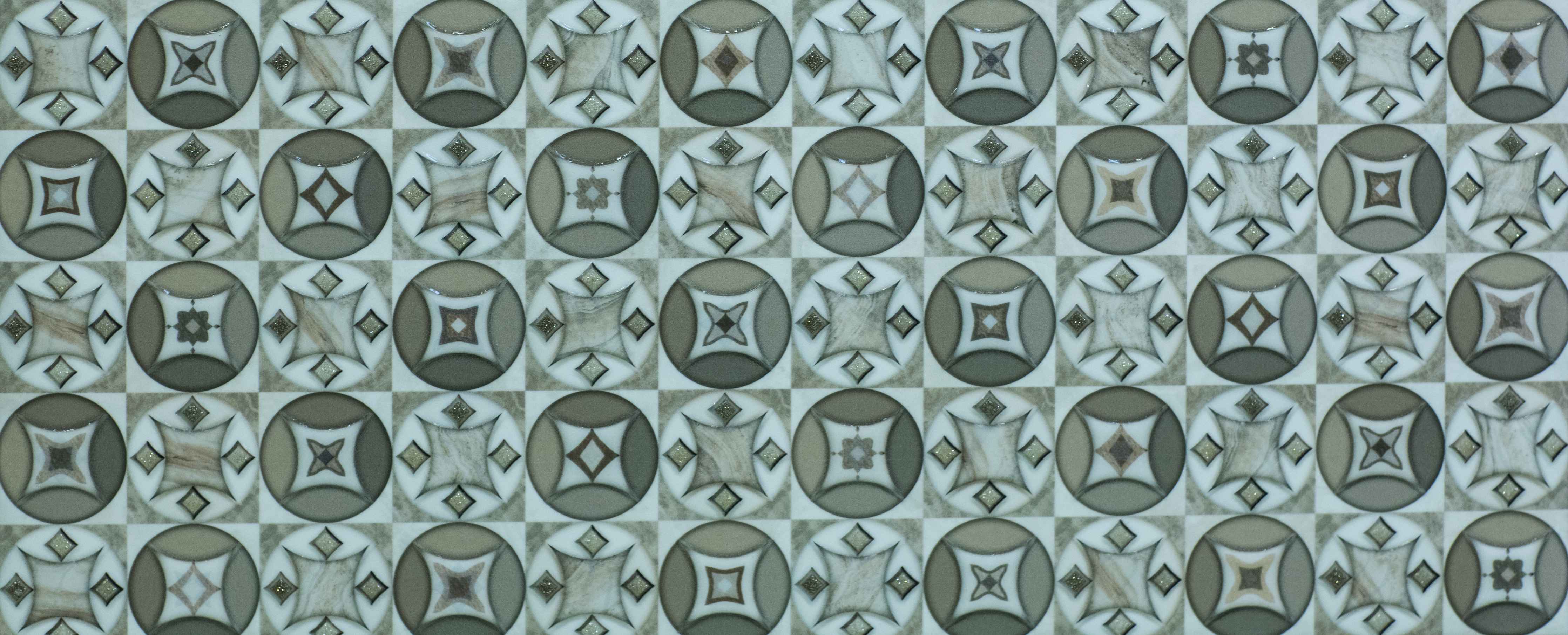 Wandverkleidung außen-Geomantisierte Muster in Grau-Blau