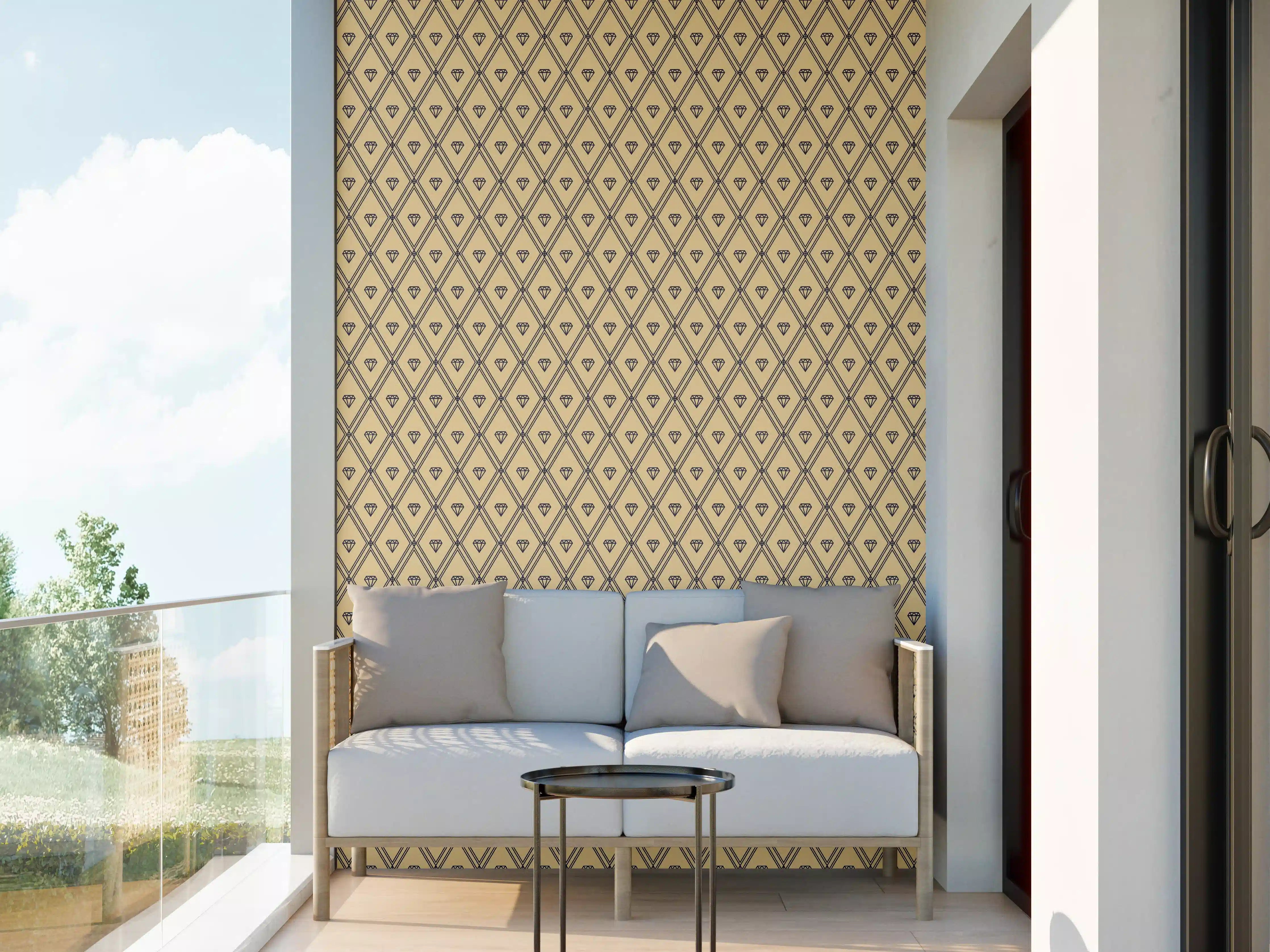 Wandverkleidung außen - Geometrisch-Beiges Muster Design