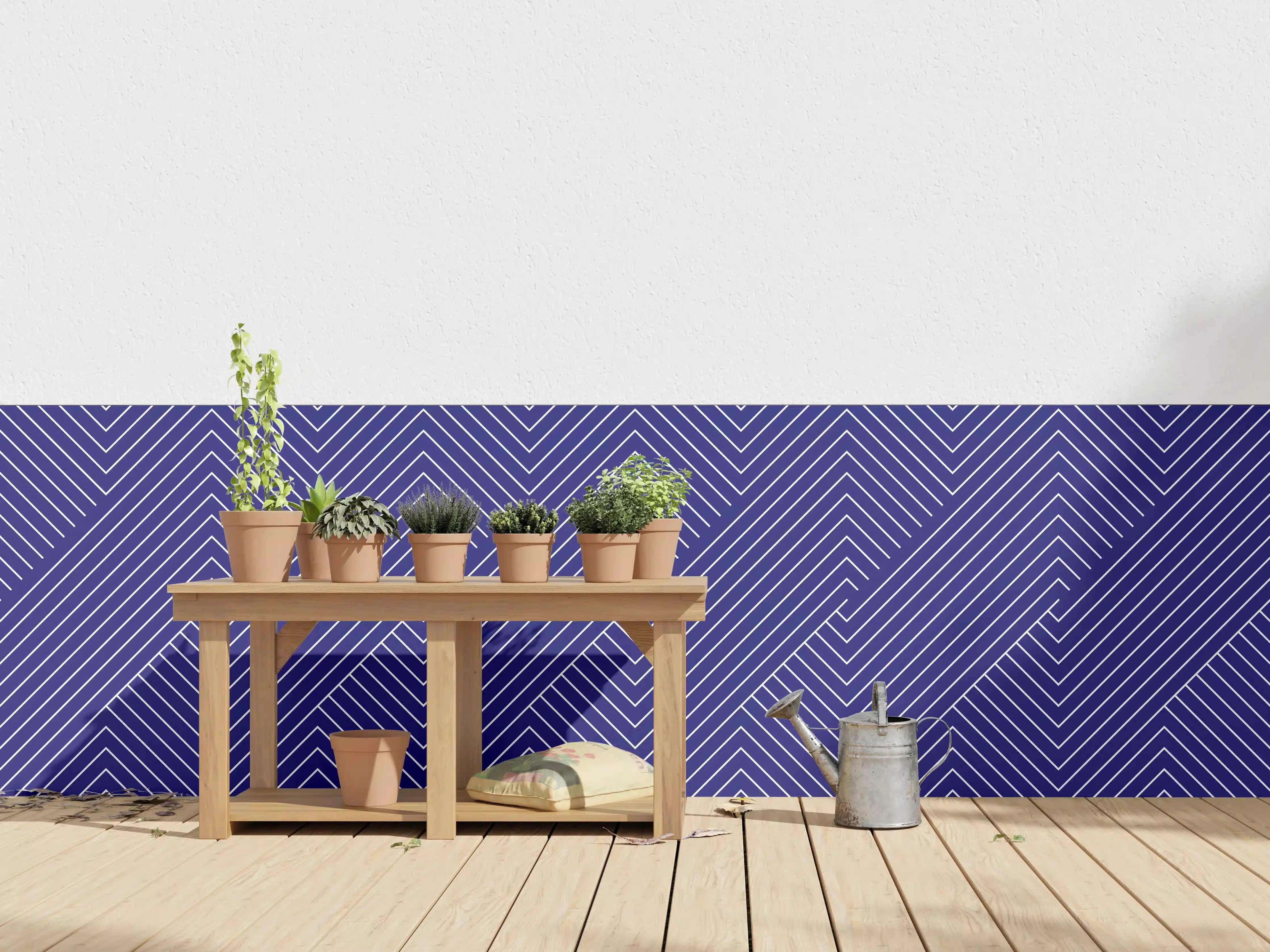 Wandverkleidung außen - Geometrische Blau-Design Textur