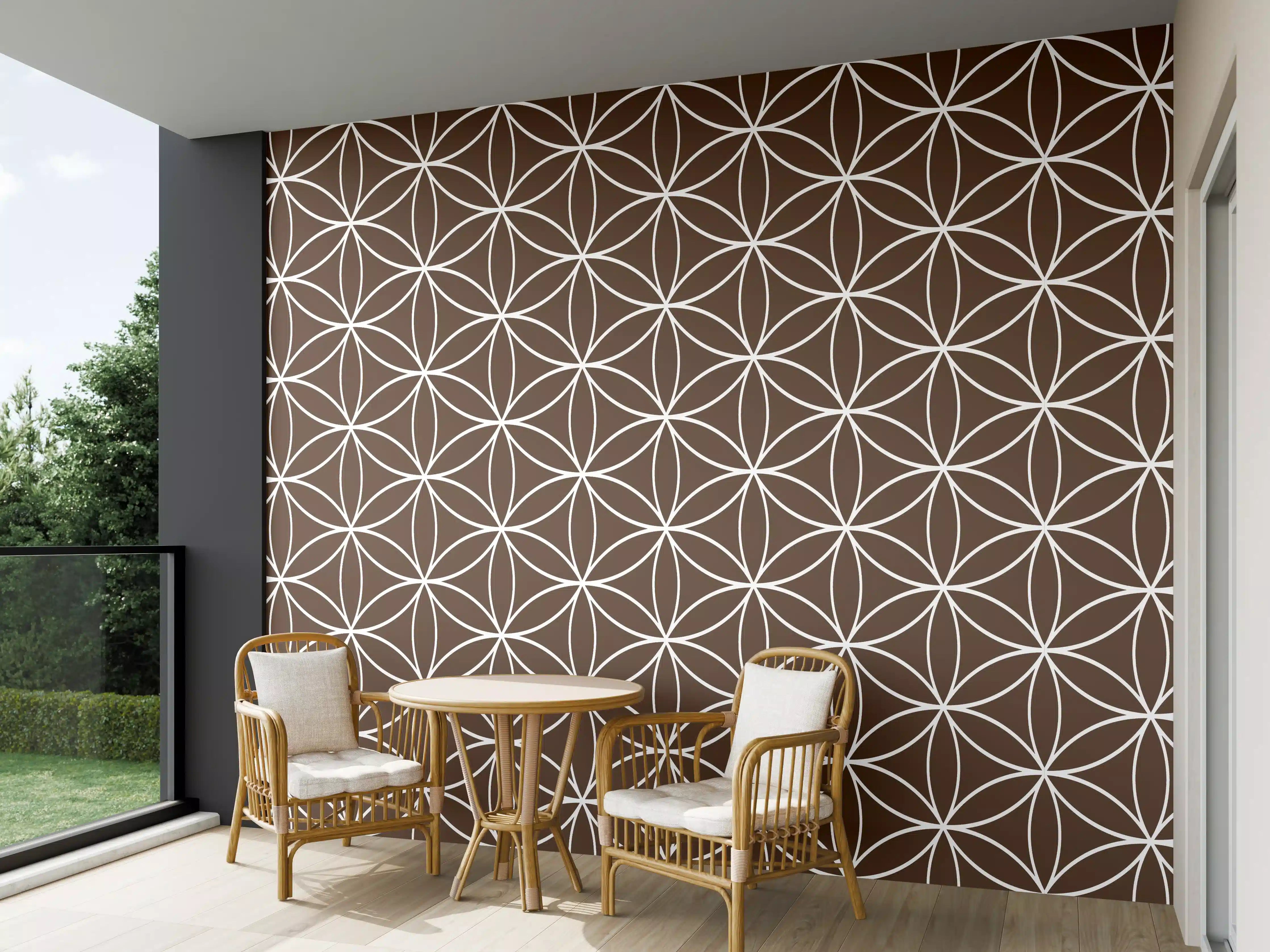 Wandverkleidung außen - Geometrische Fliesen in warmem Braun