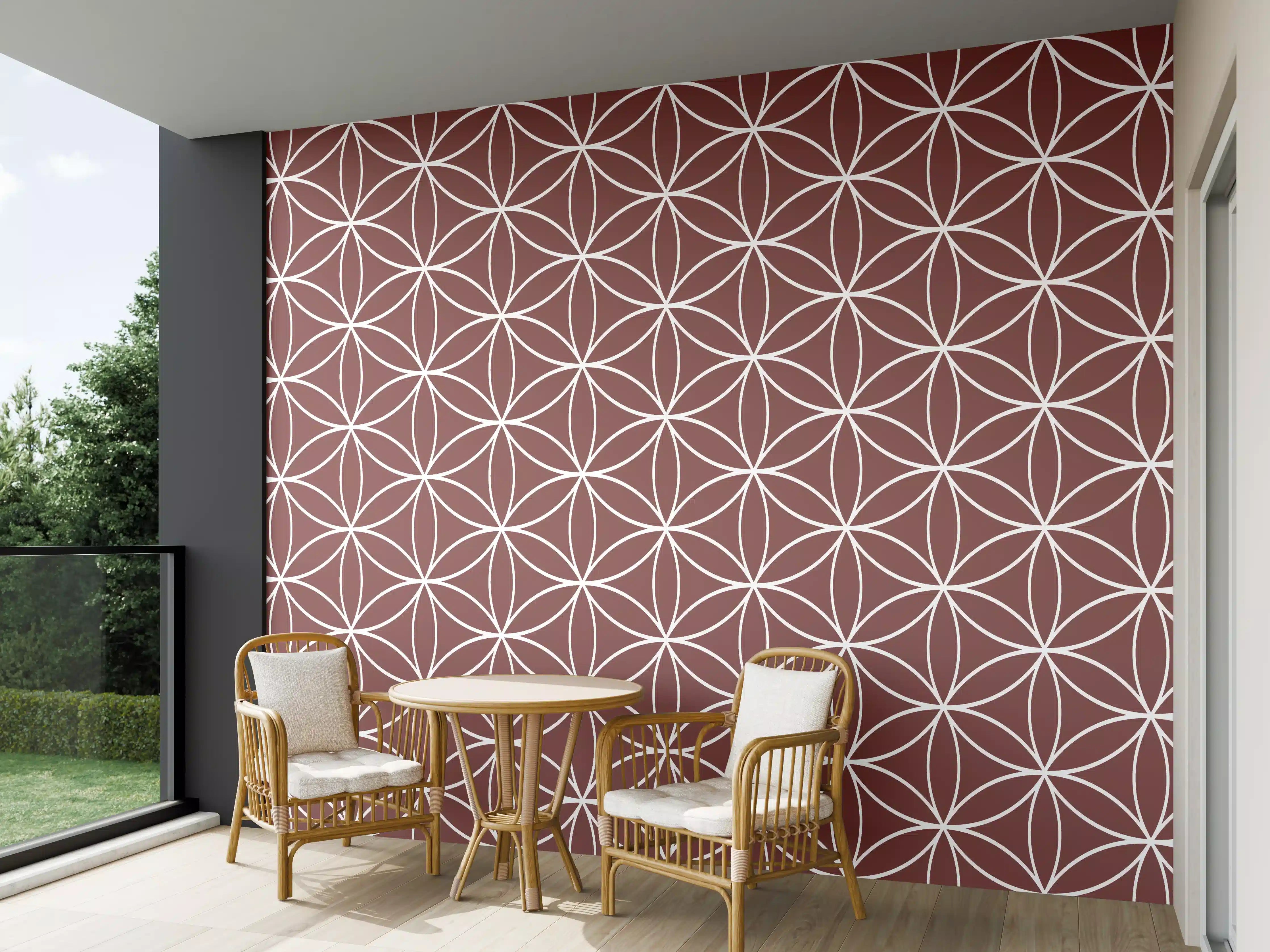 Wandverkleidung außen - Geometrische Fliesen in warmem Ton