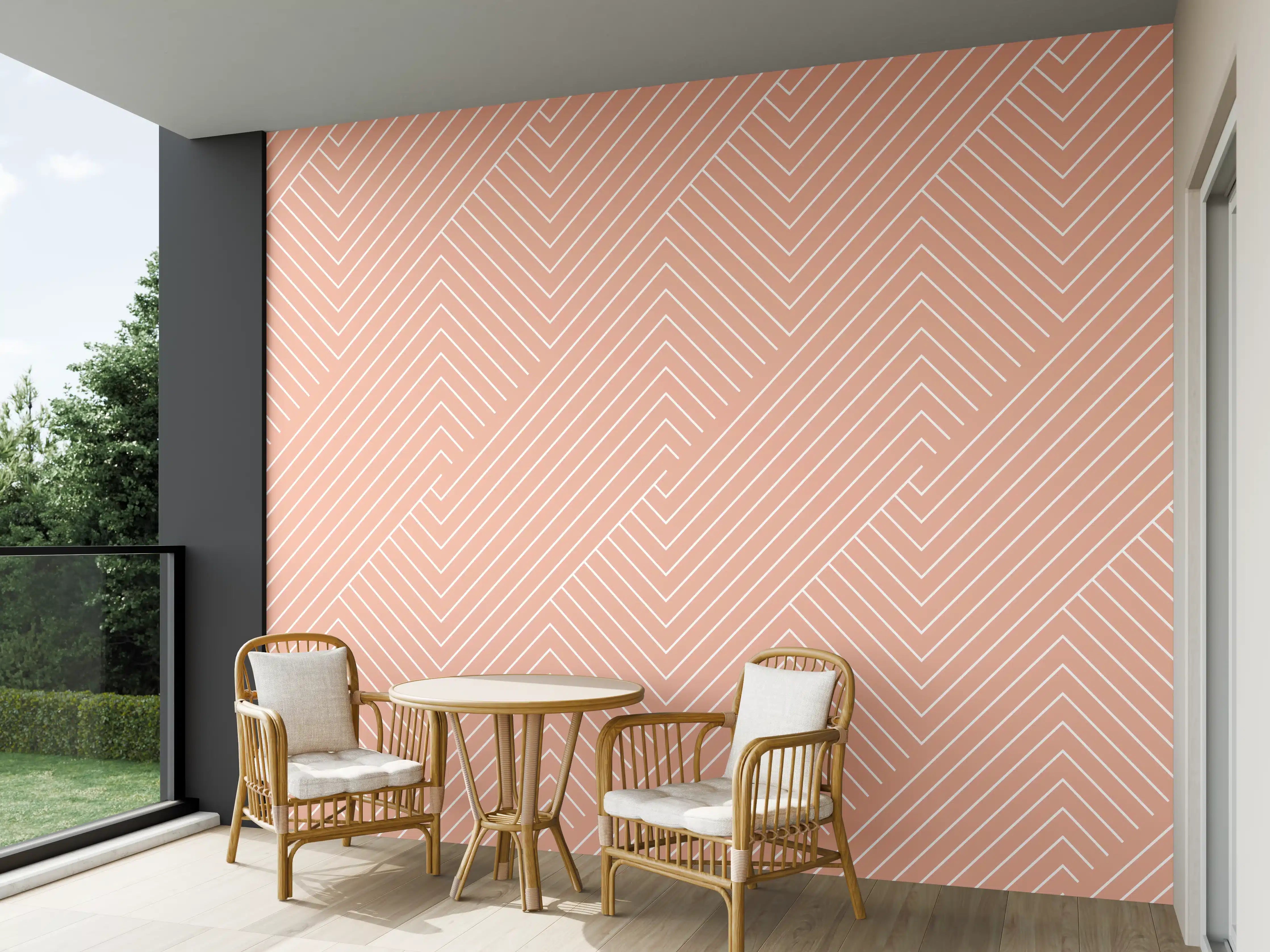 Wandverkleidung außen - Geometrische Salmone-Textur