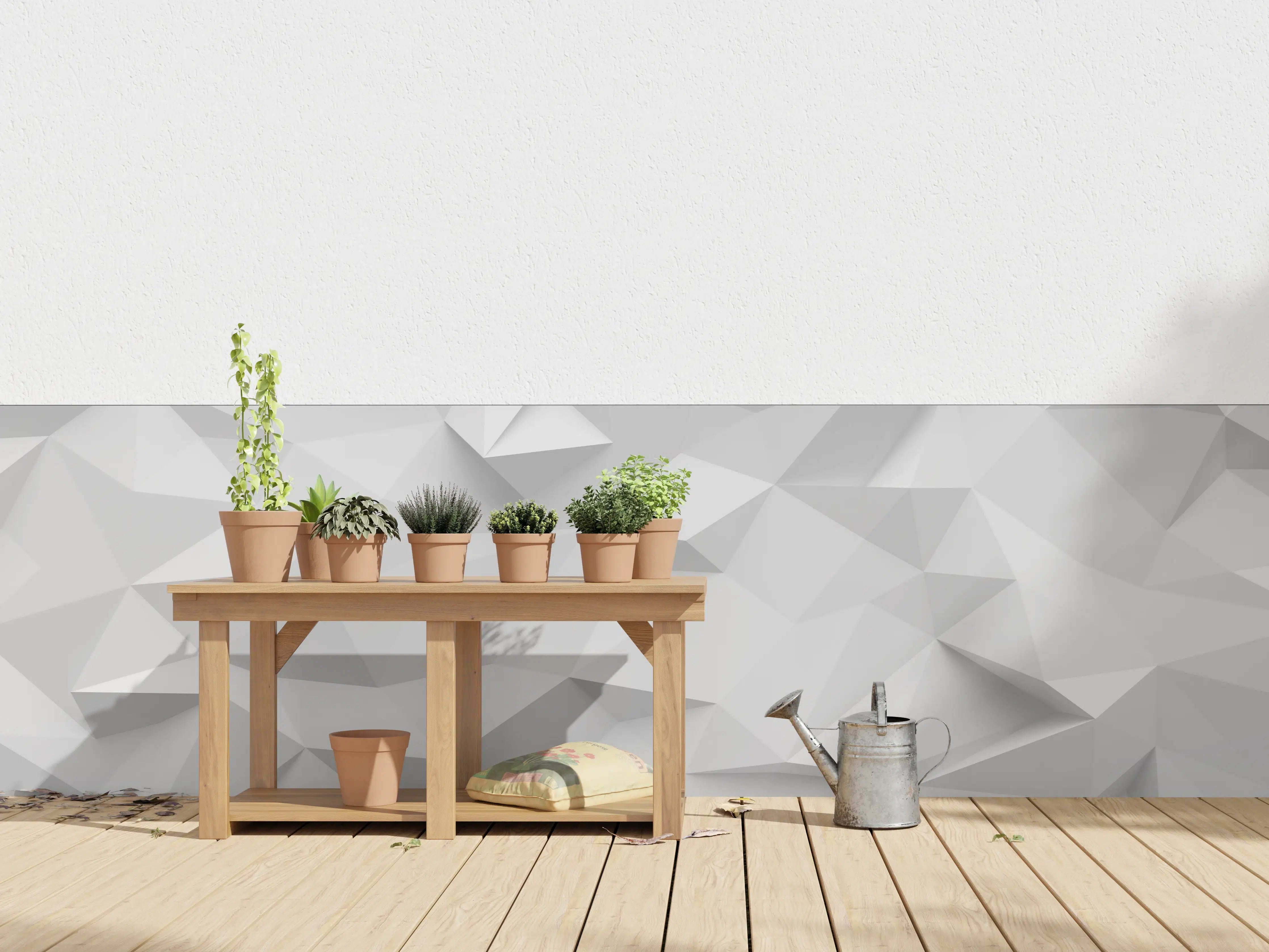 Wandverkleidung außen - Geometrische Weiß-Grau Textur
