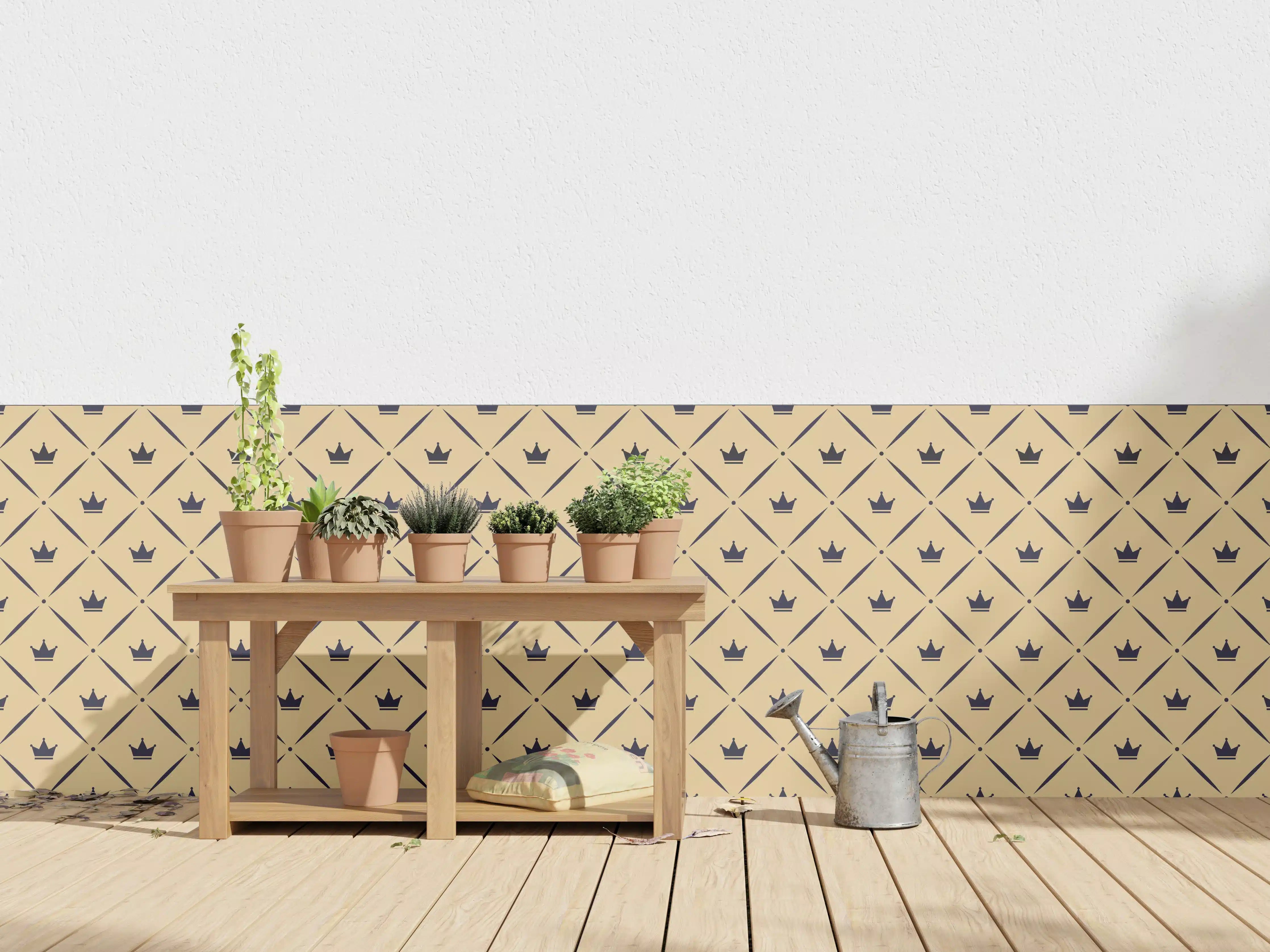 Wandverkleidung außen - Geometrisches Beige-Braun Muster