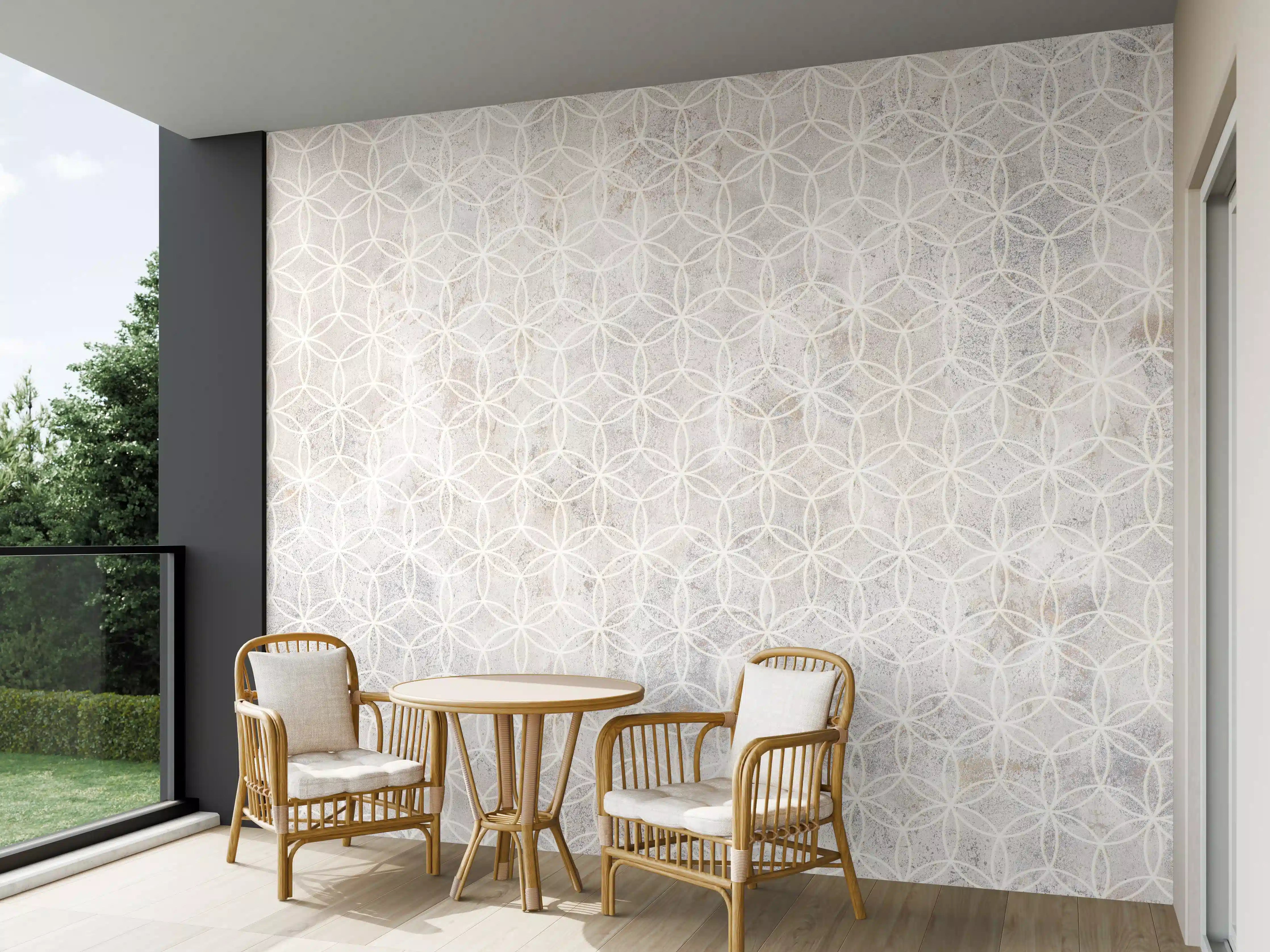 Wandverkleidung außen - Geometrisches Beton Mosaik