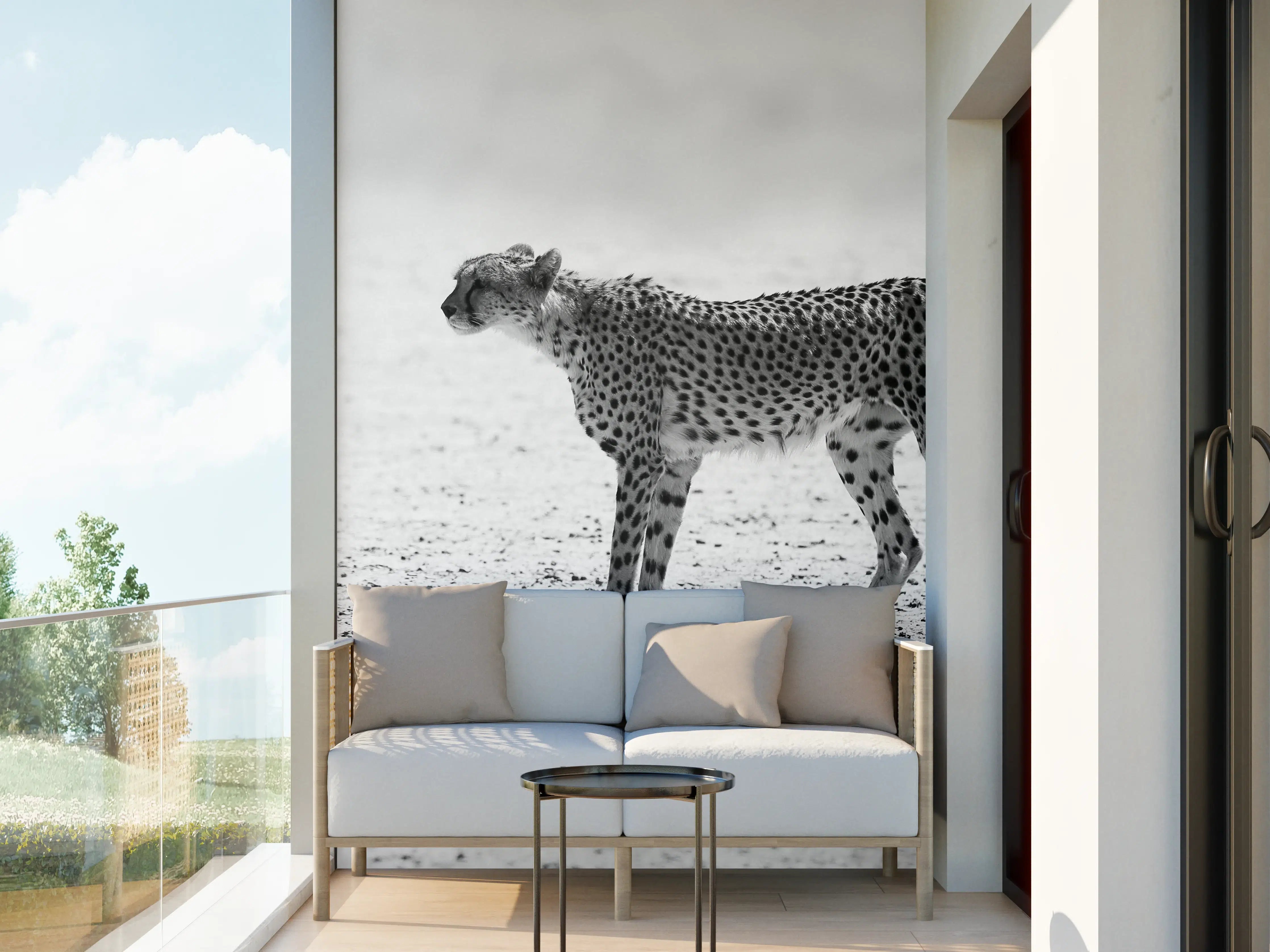 Wandverkleidung außen - Gepard - schwarz-weiß