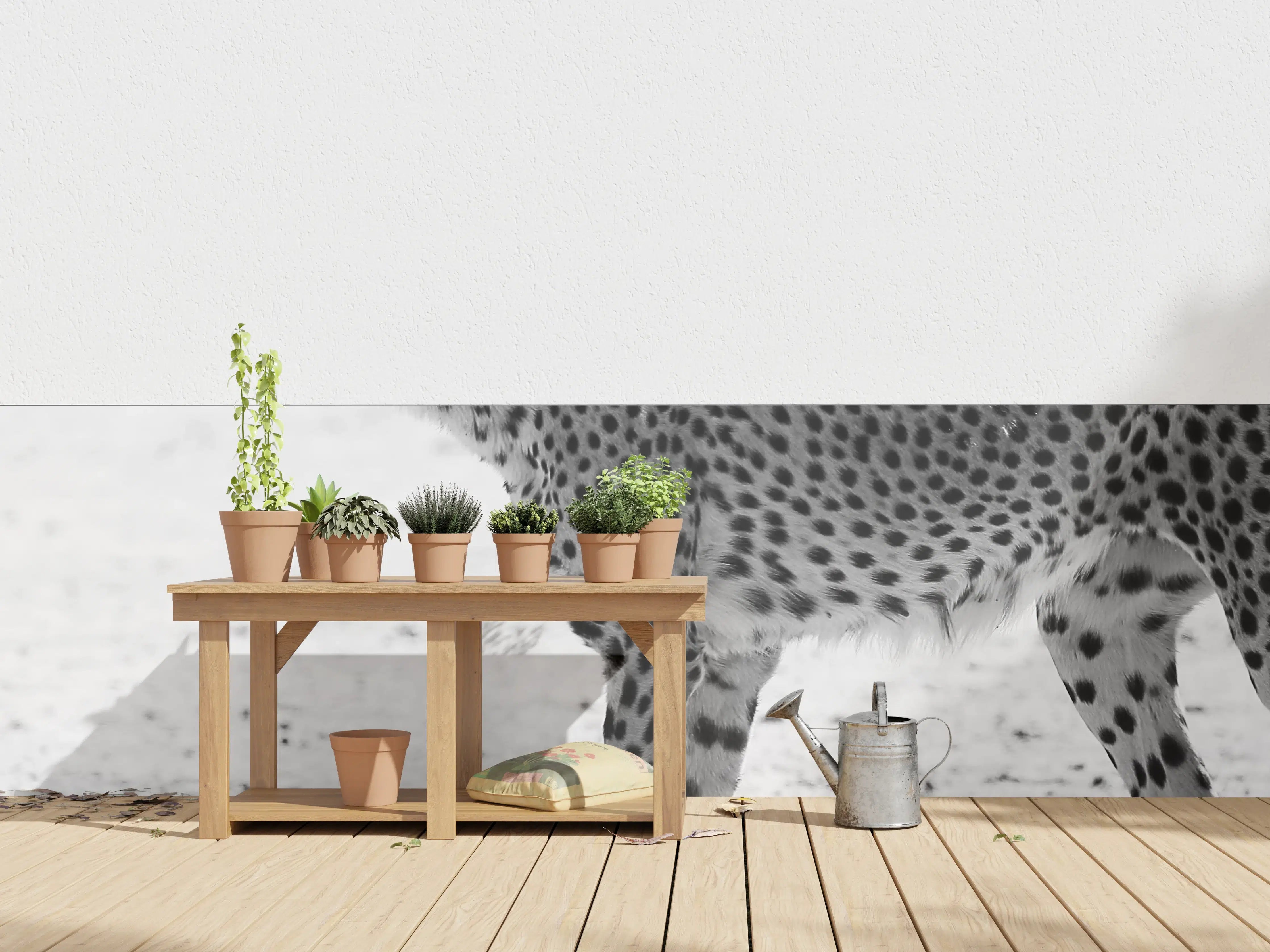 Wandverkleidung außen - Gepard - schwarz-weiß