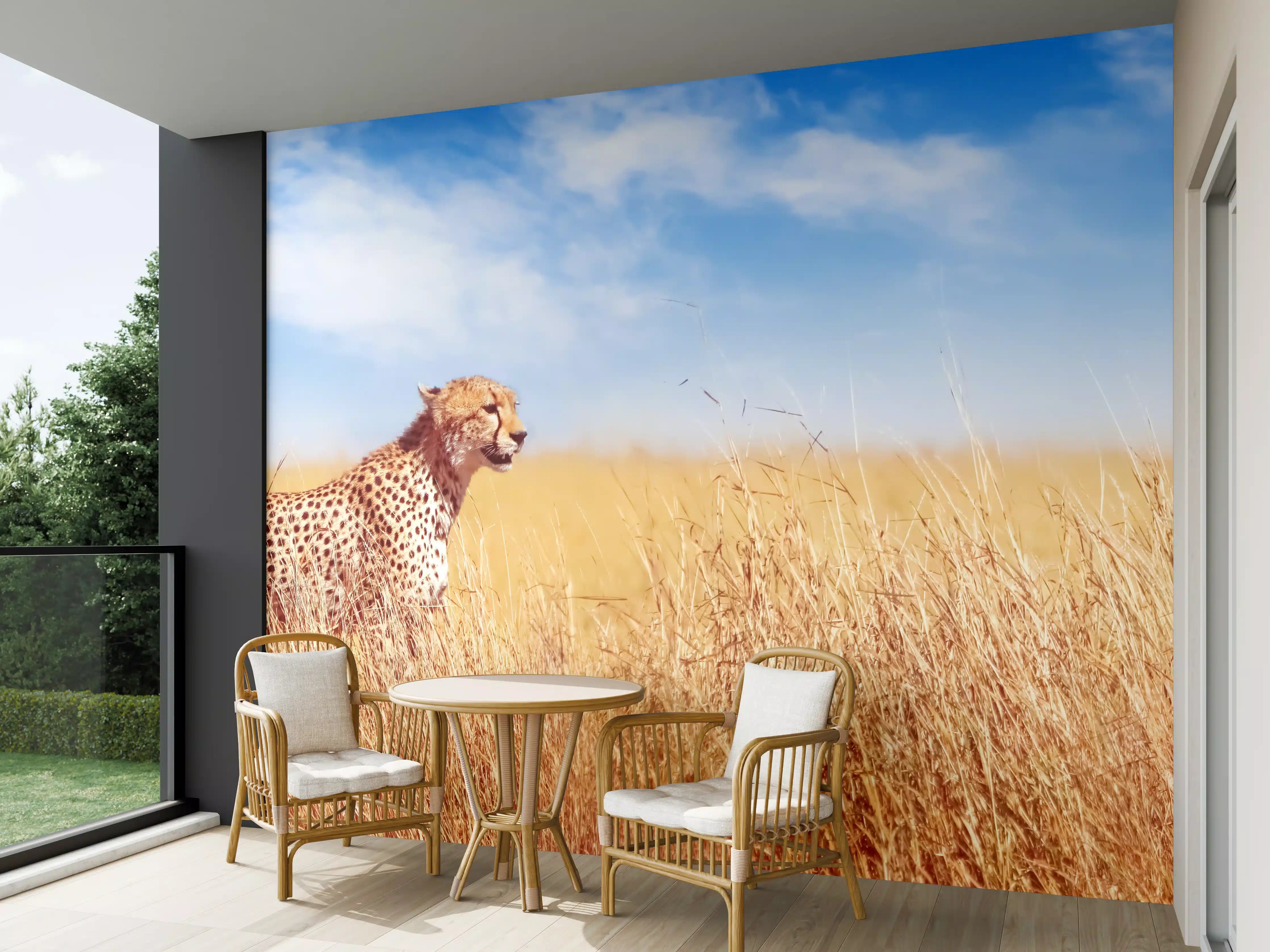 Wandverkleidung außen - Gepard in der afrikanischen Savanne
