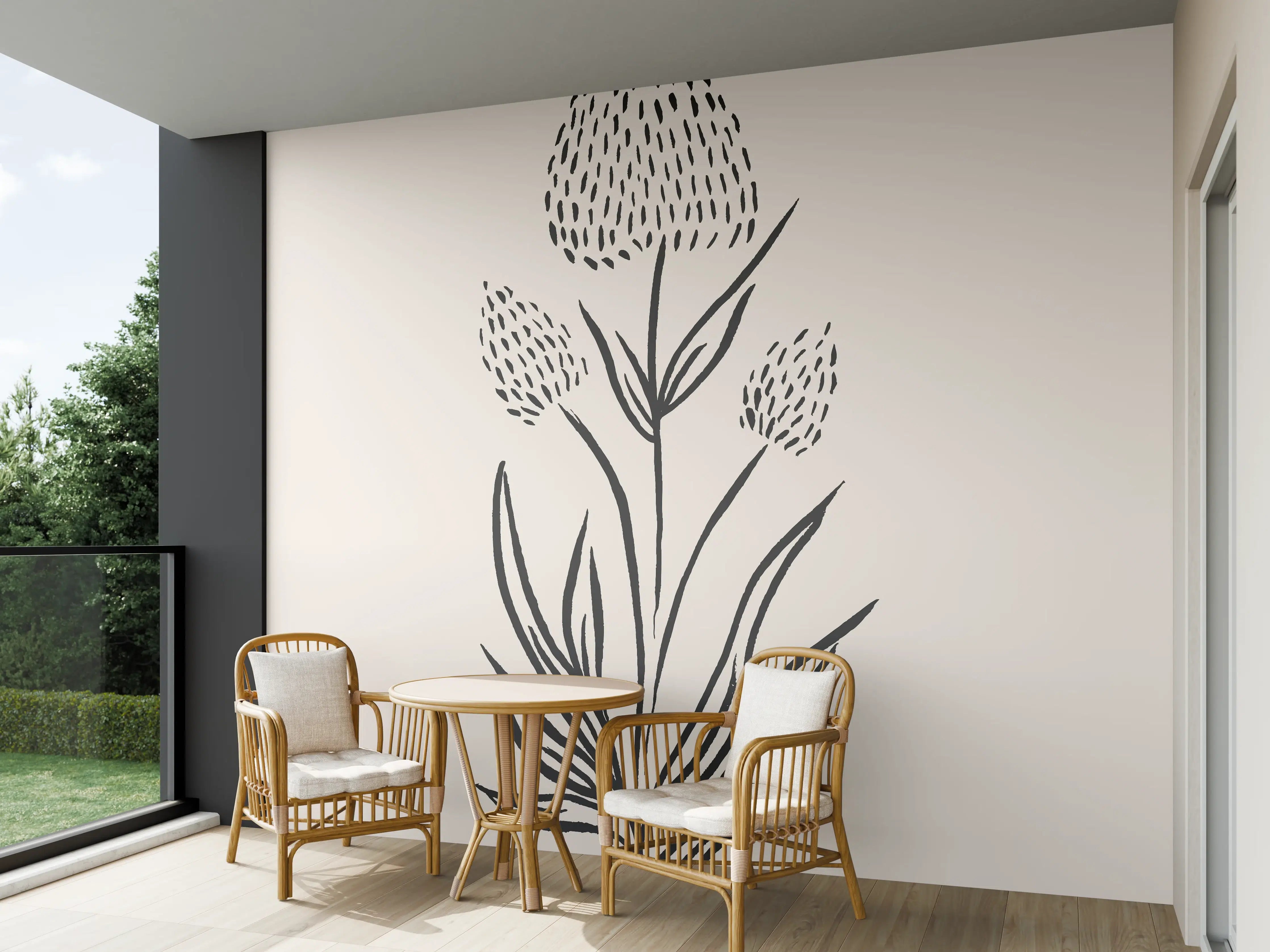 Wandverkleidung außen - Gestrichelte Blume