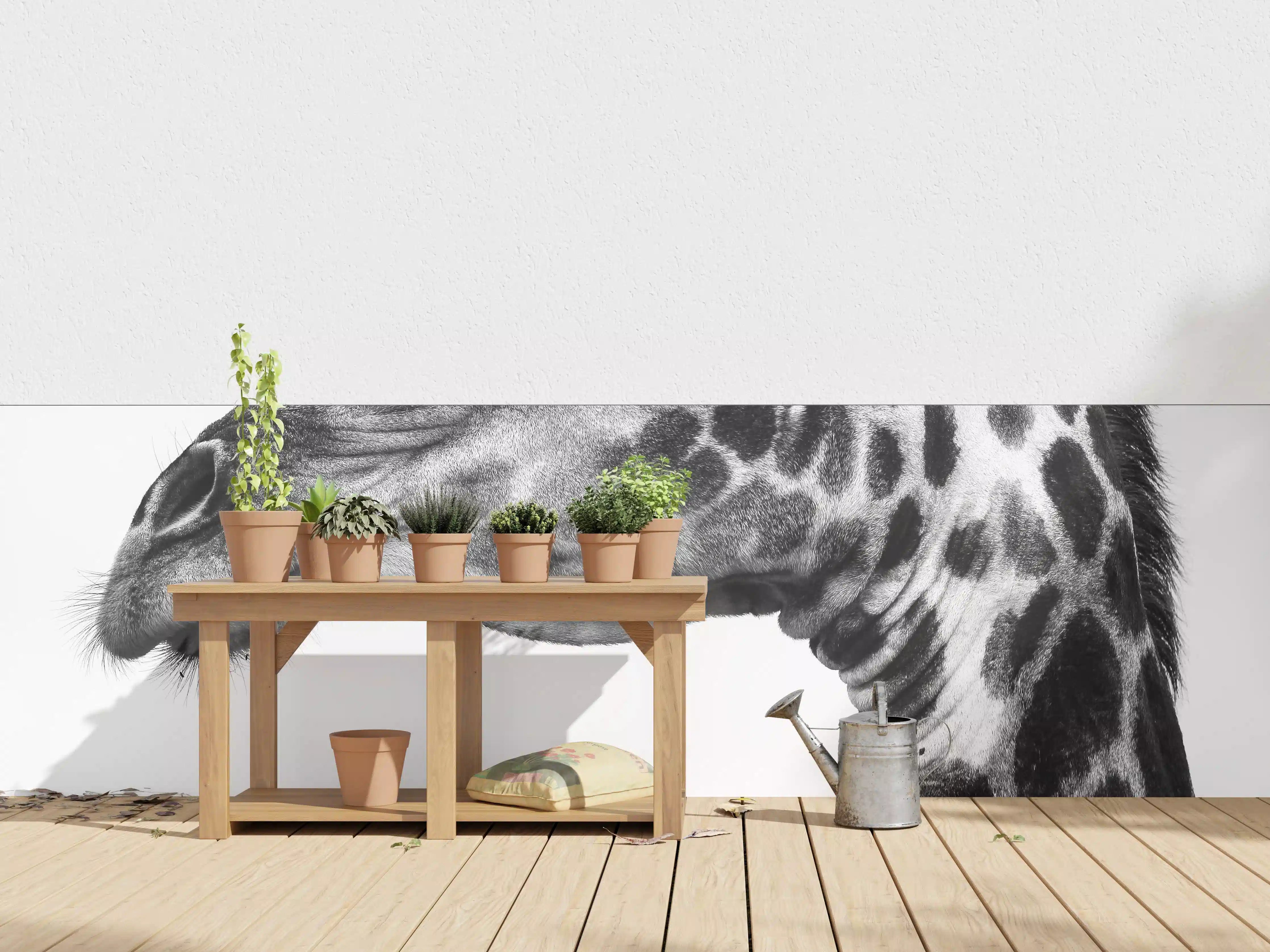 Wandverkleidung außen - Giraffe - schwarz-weiß