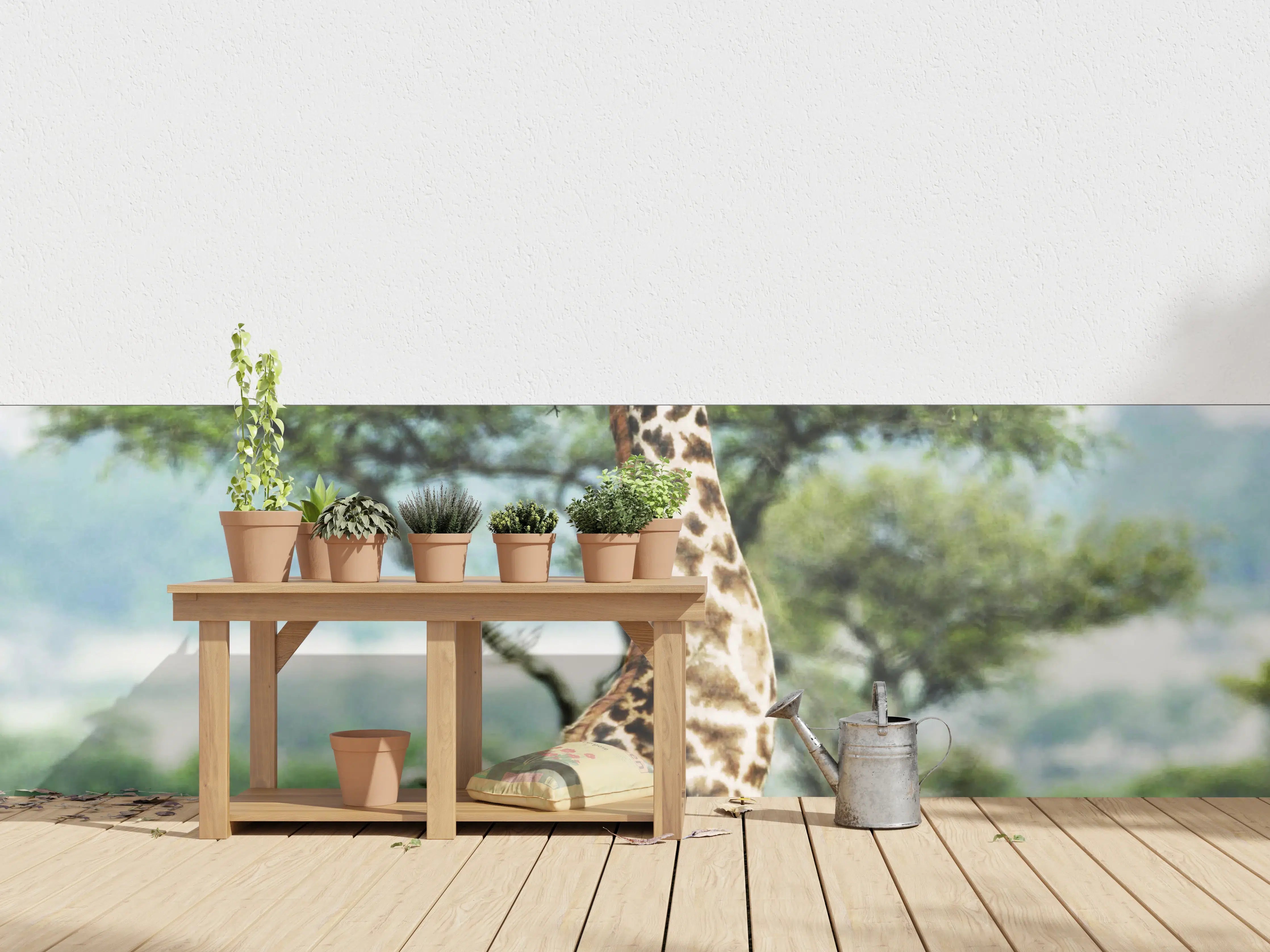 Wandverkleidung außen - Giraffe in der Savanne