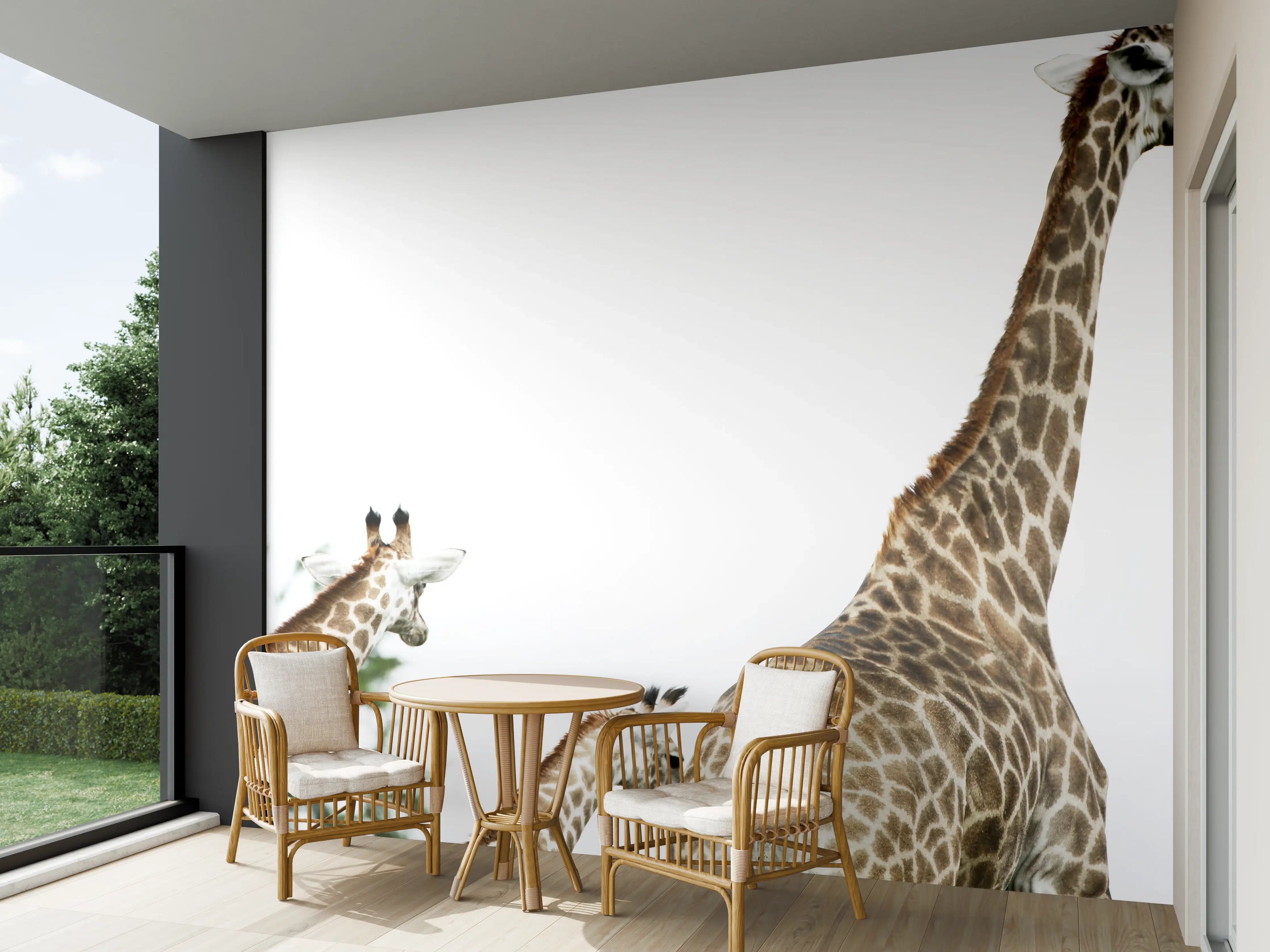 Wandverkleidung außen - Giraffen Familie - hell