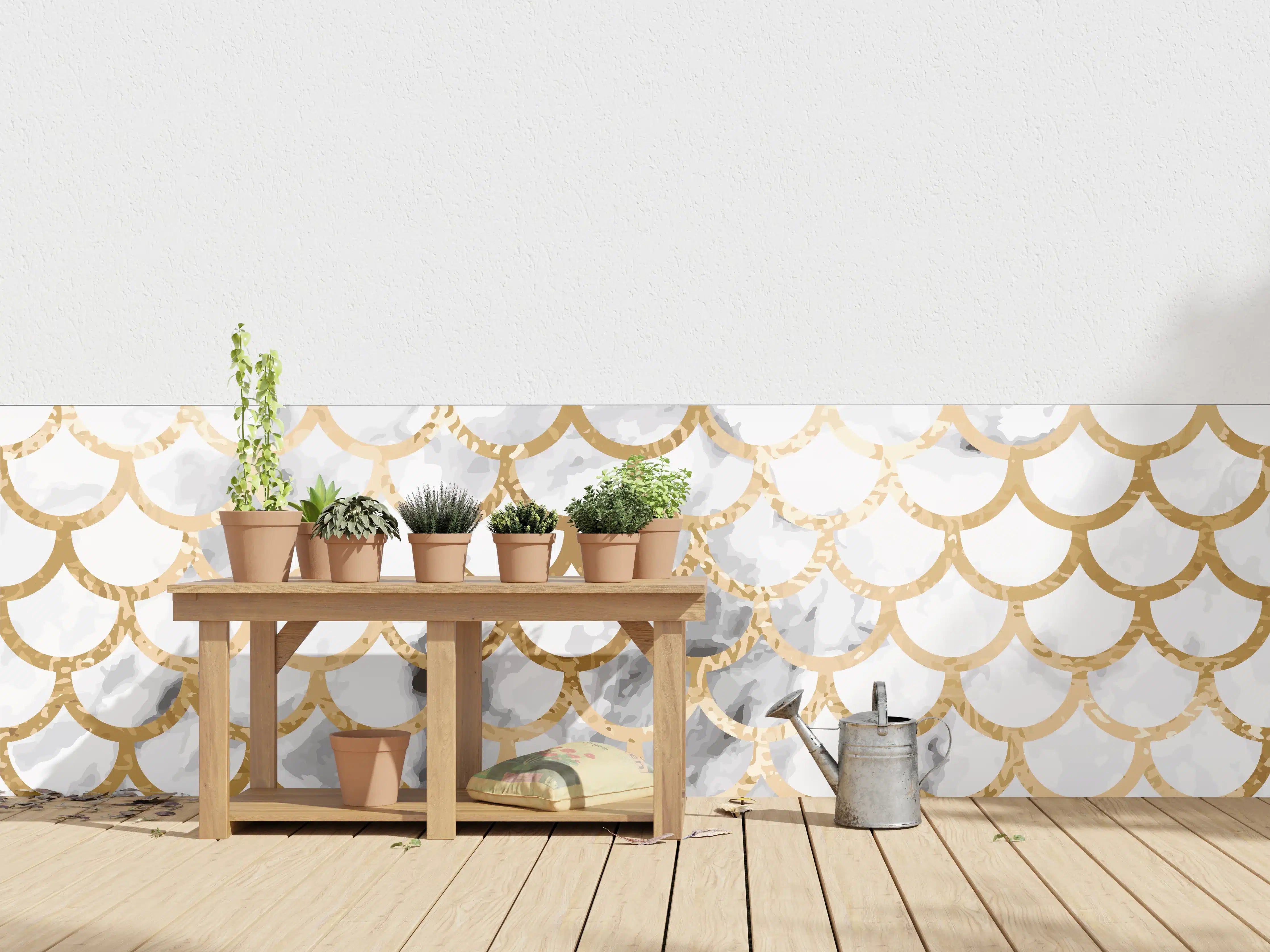 Wandverkleidung außen - Gold Marmor Skala Muster