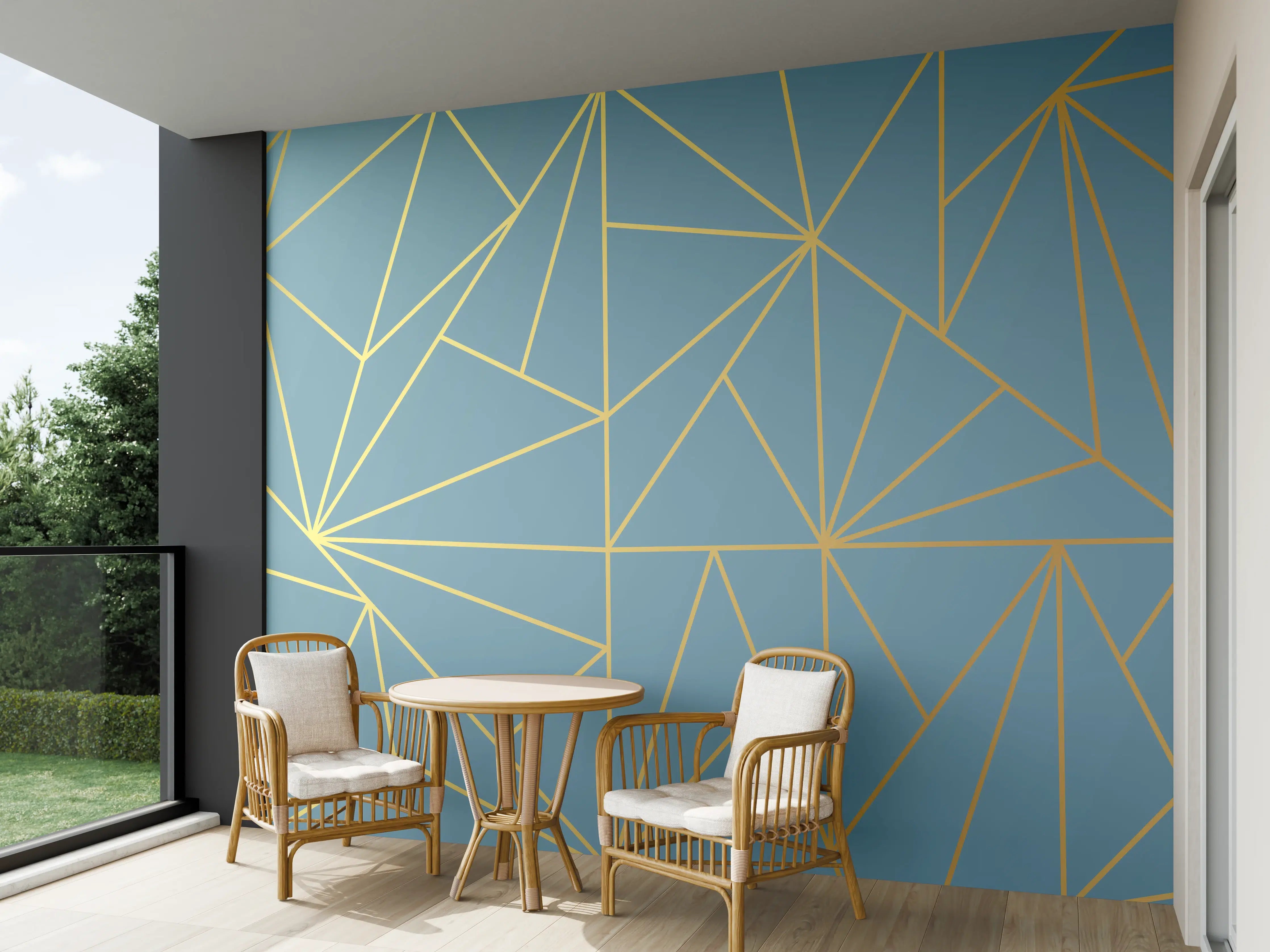 Wandverkleidung außen - GoldLine Geometrische Kunst