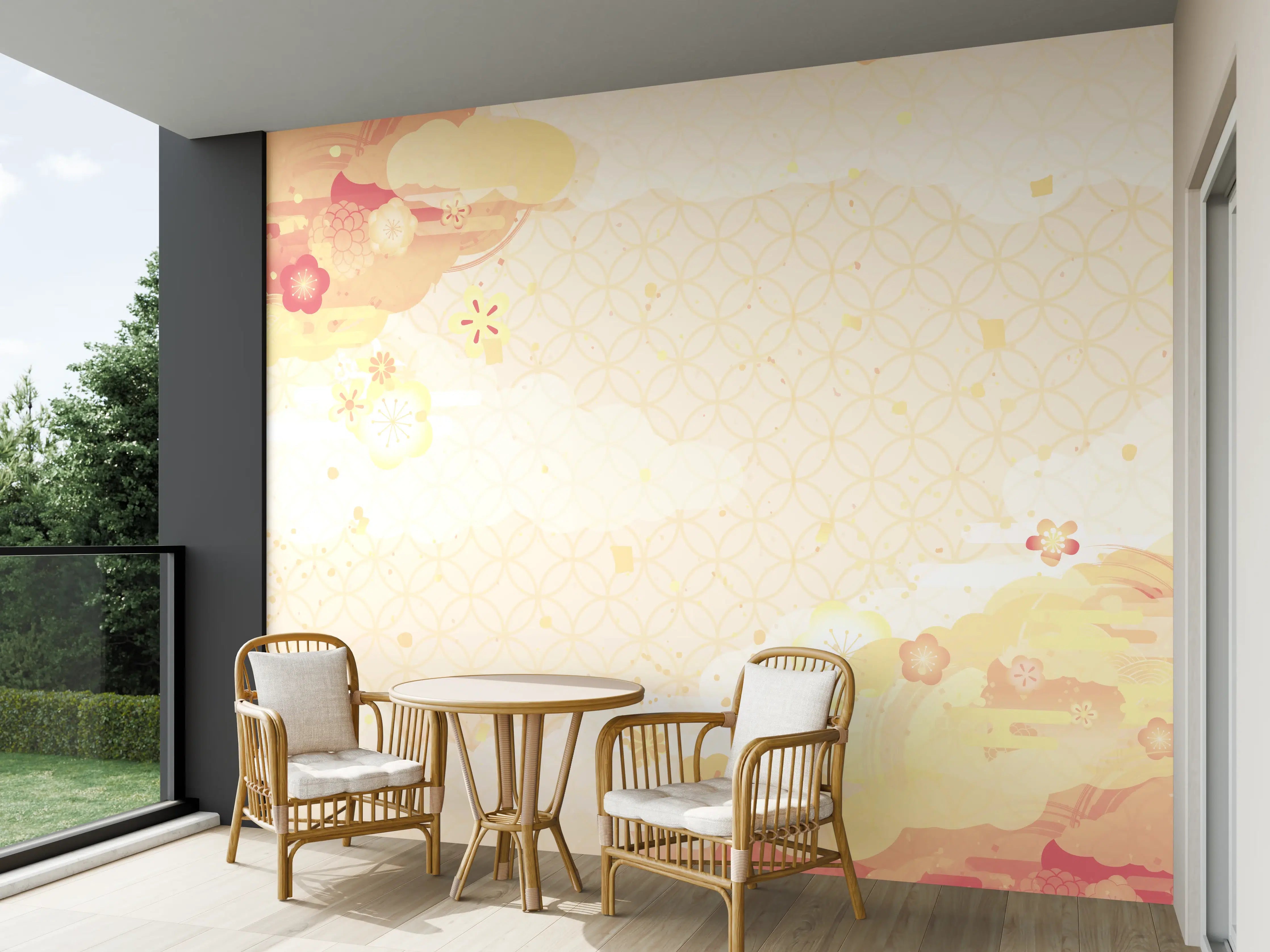 Wandverkleidung außen - Goldbeige Abstrakte Musterkunst
