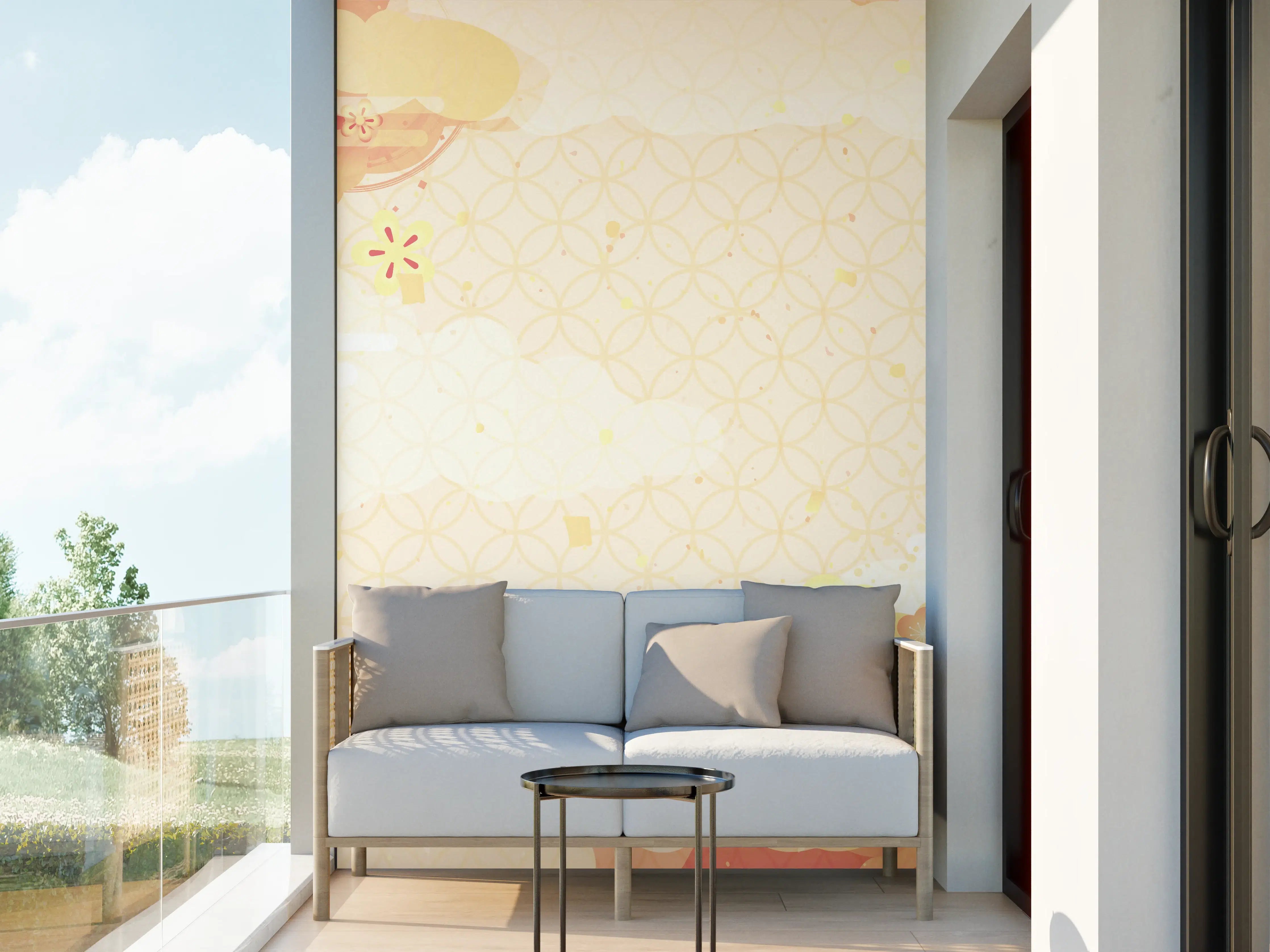 Wandverkleidung außen - Goldbeige Abstrakte Musterkunst