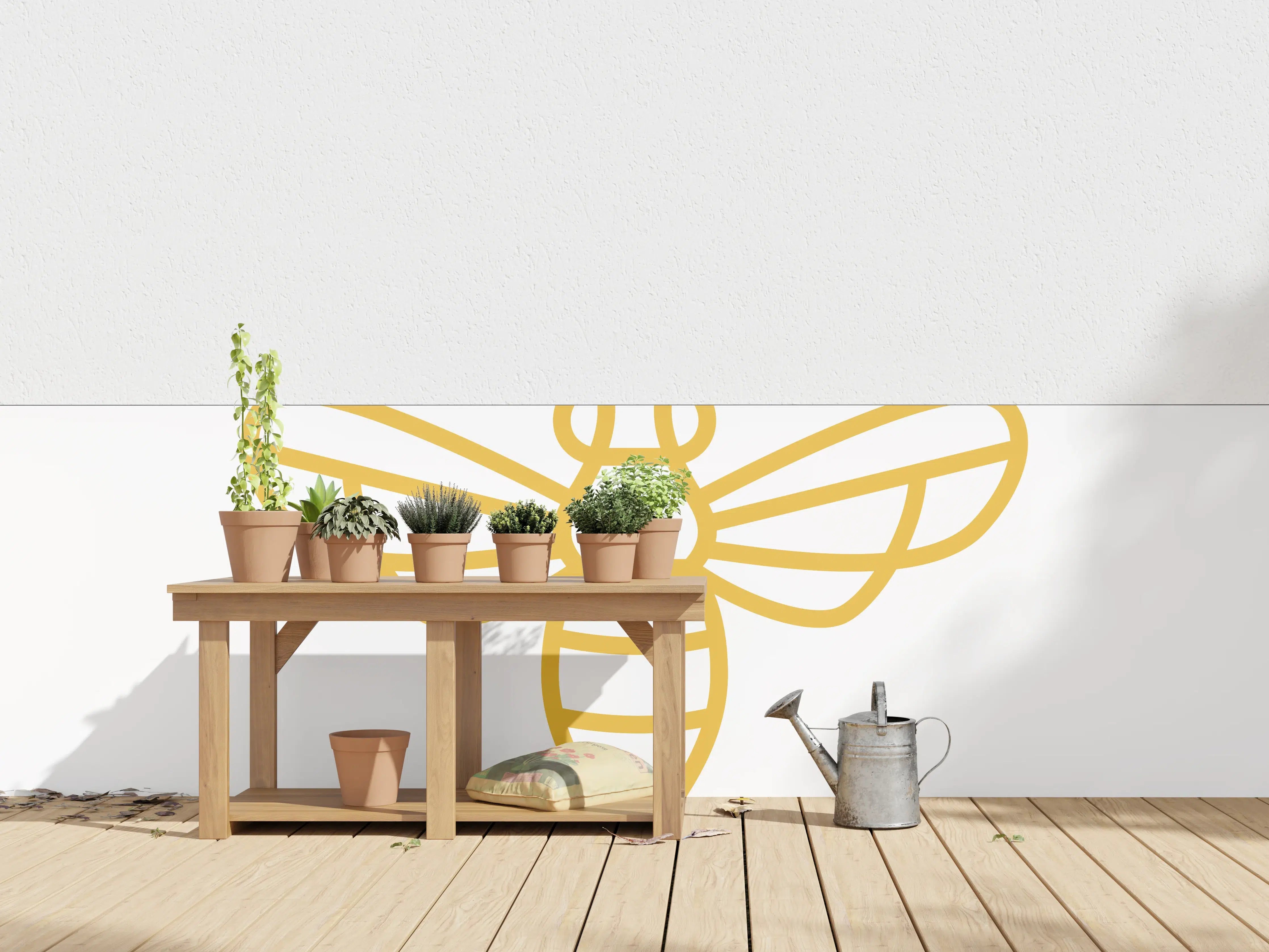 Wandverkleidung außen - Goldene Biene Grafik