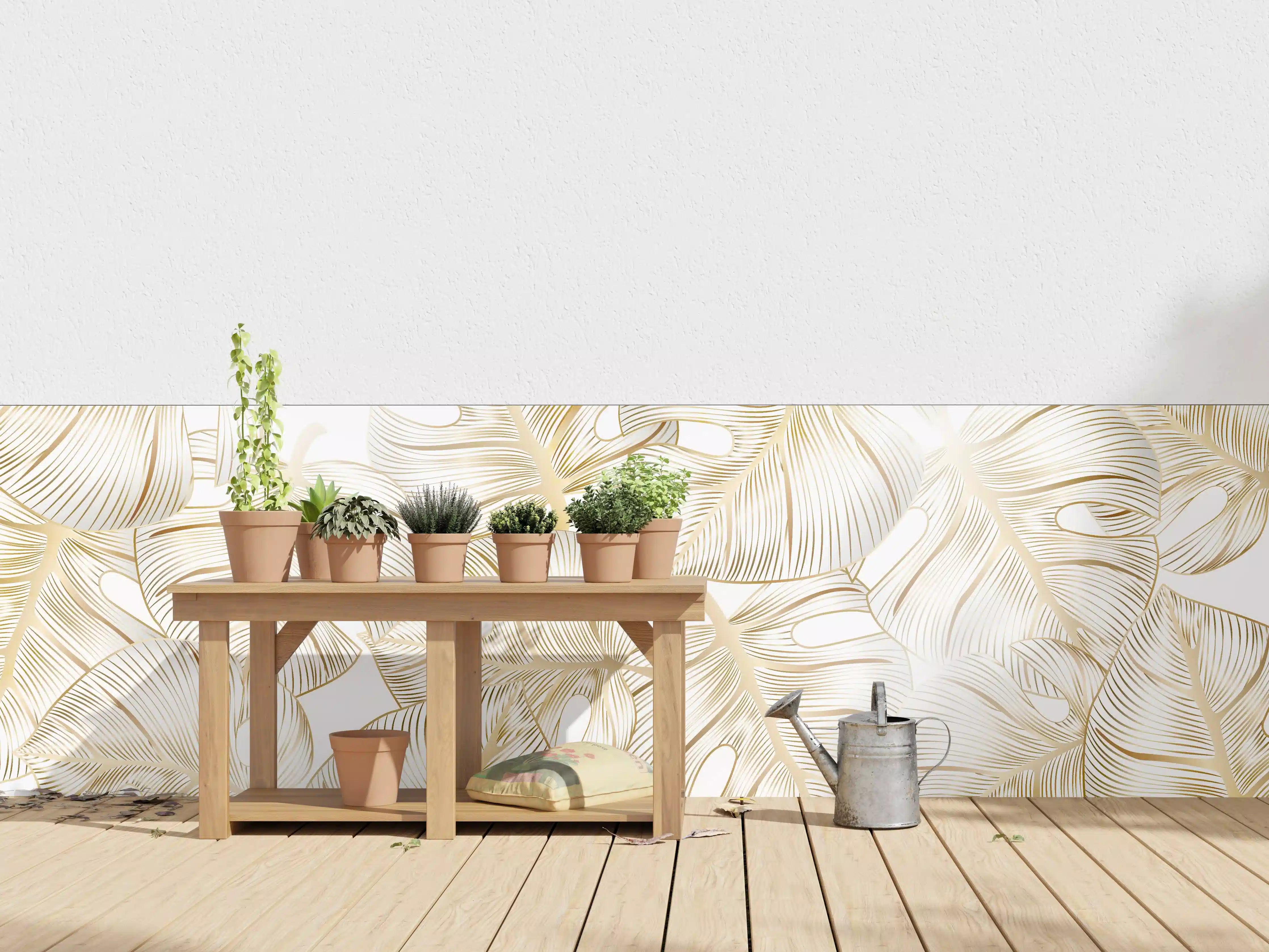 Wandverkleidung außen - Goldene Blattadern Struktur