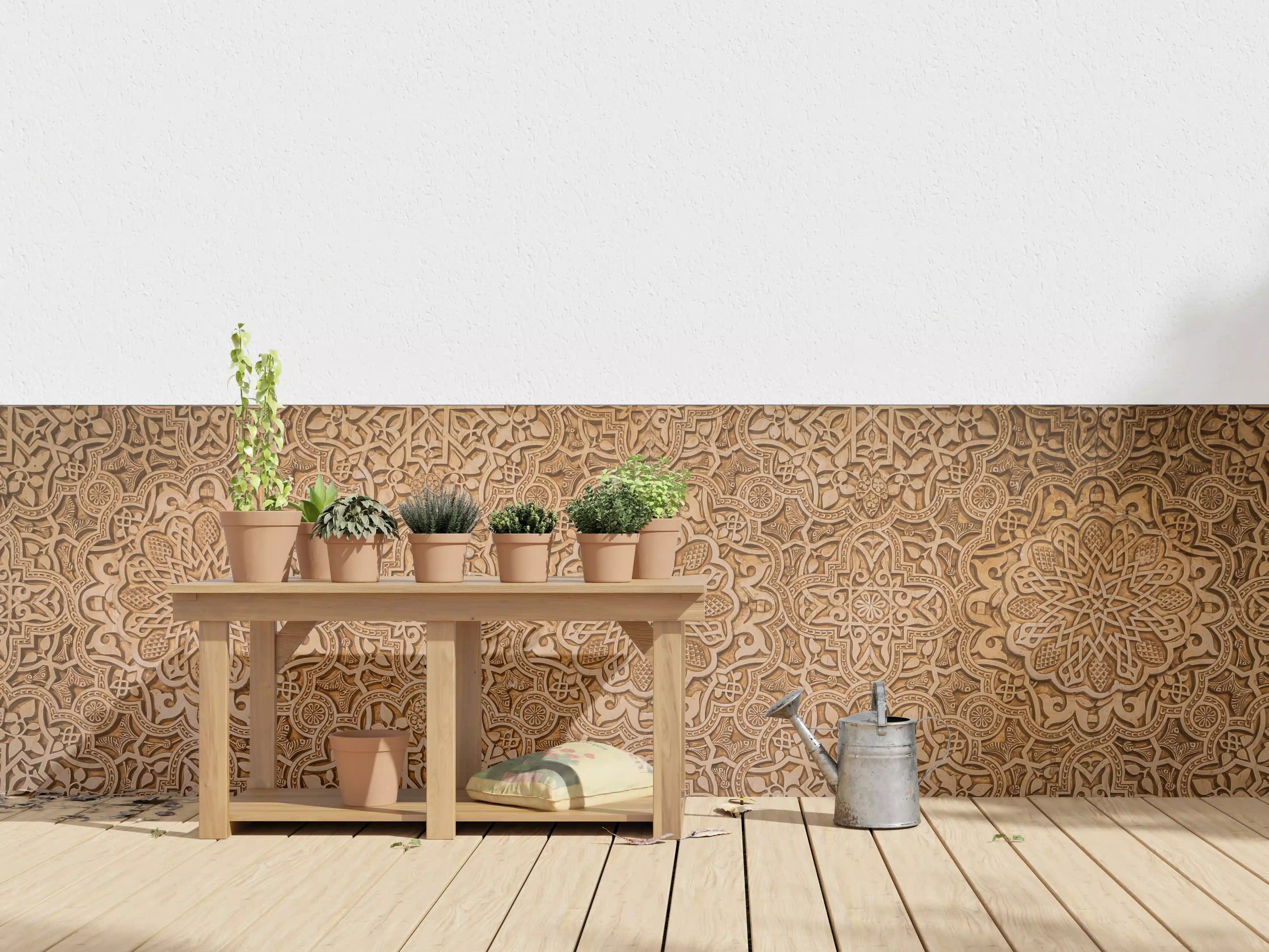 Wandverkleidung außen - Goldene Muster Textur