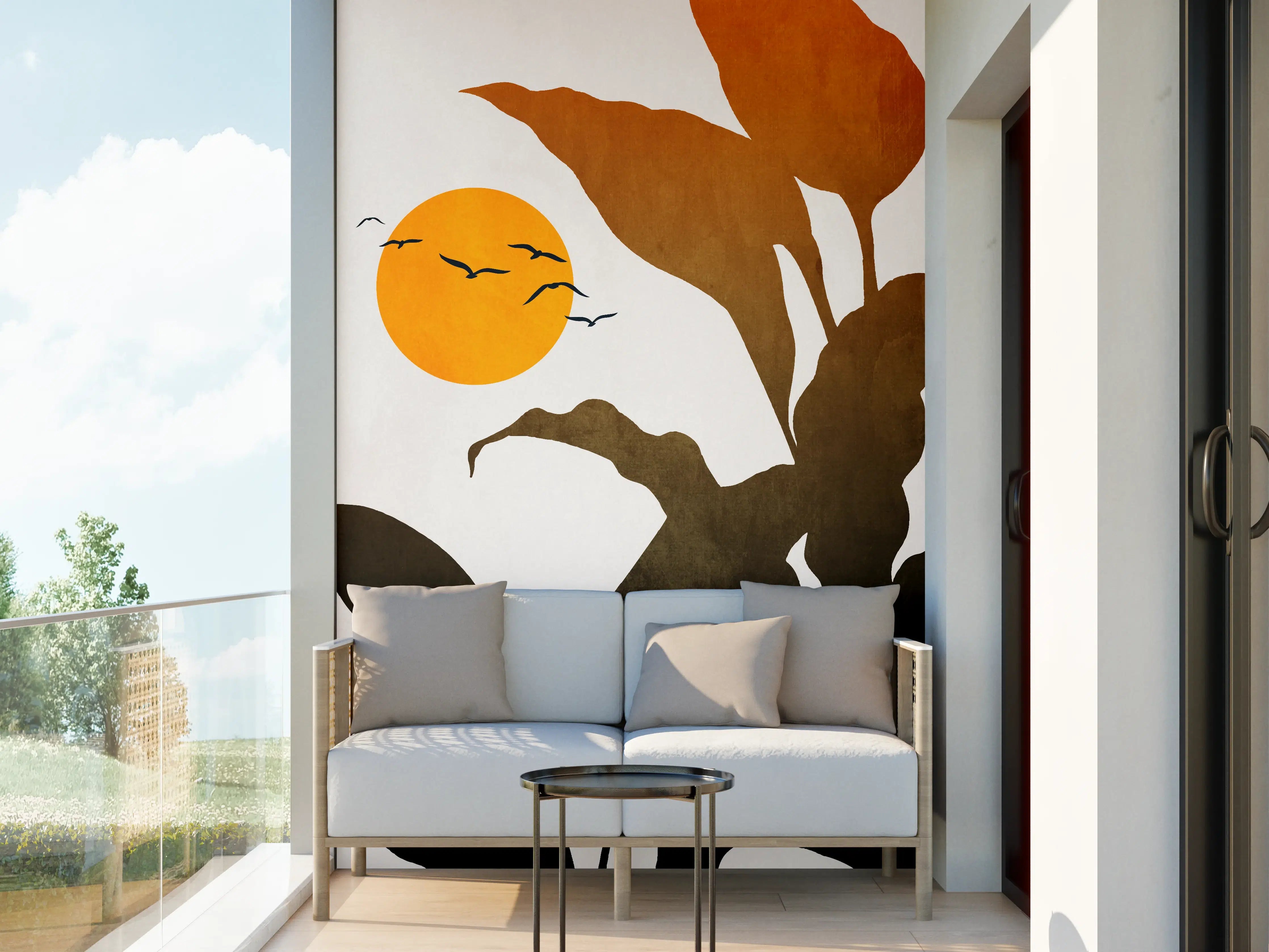 Wandverkleidung außen - Goldene Sonne - Grafik
