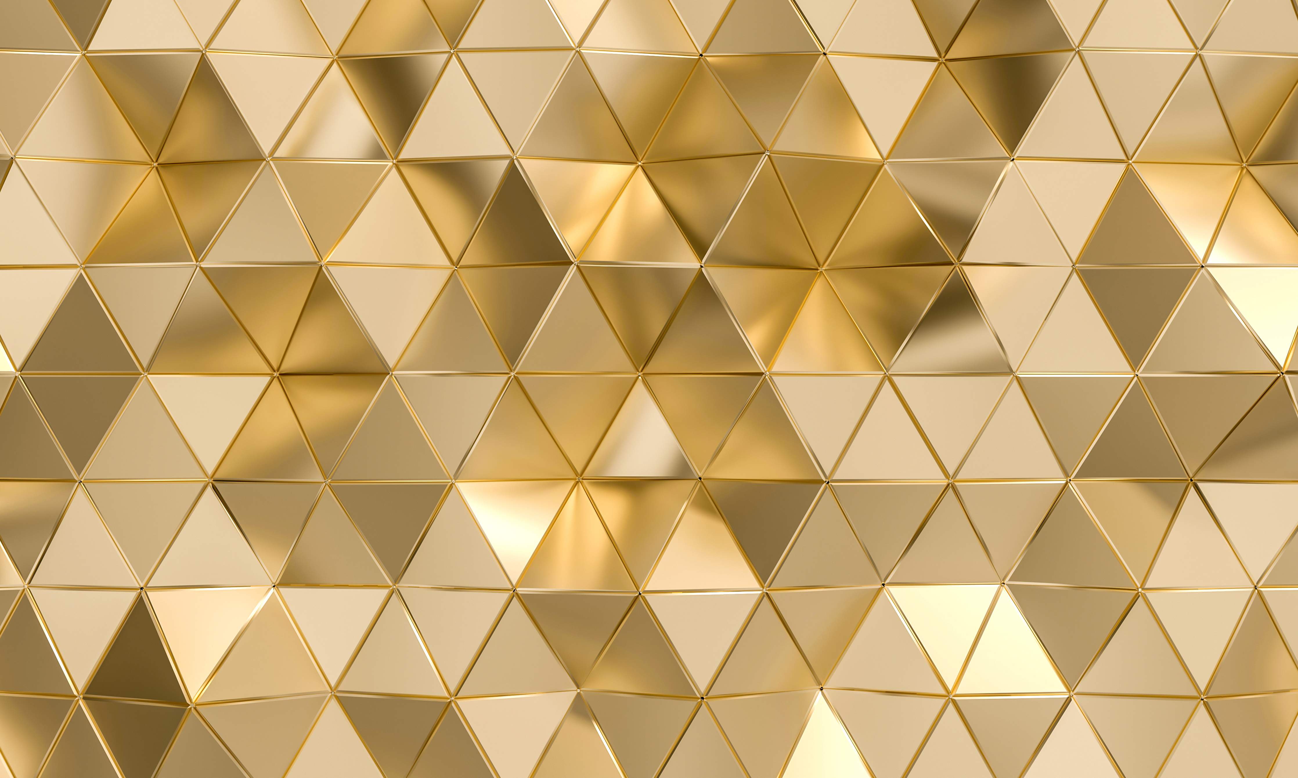 Wandverkleidung außen-Goldenes Dreieck Polygon Muster
