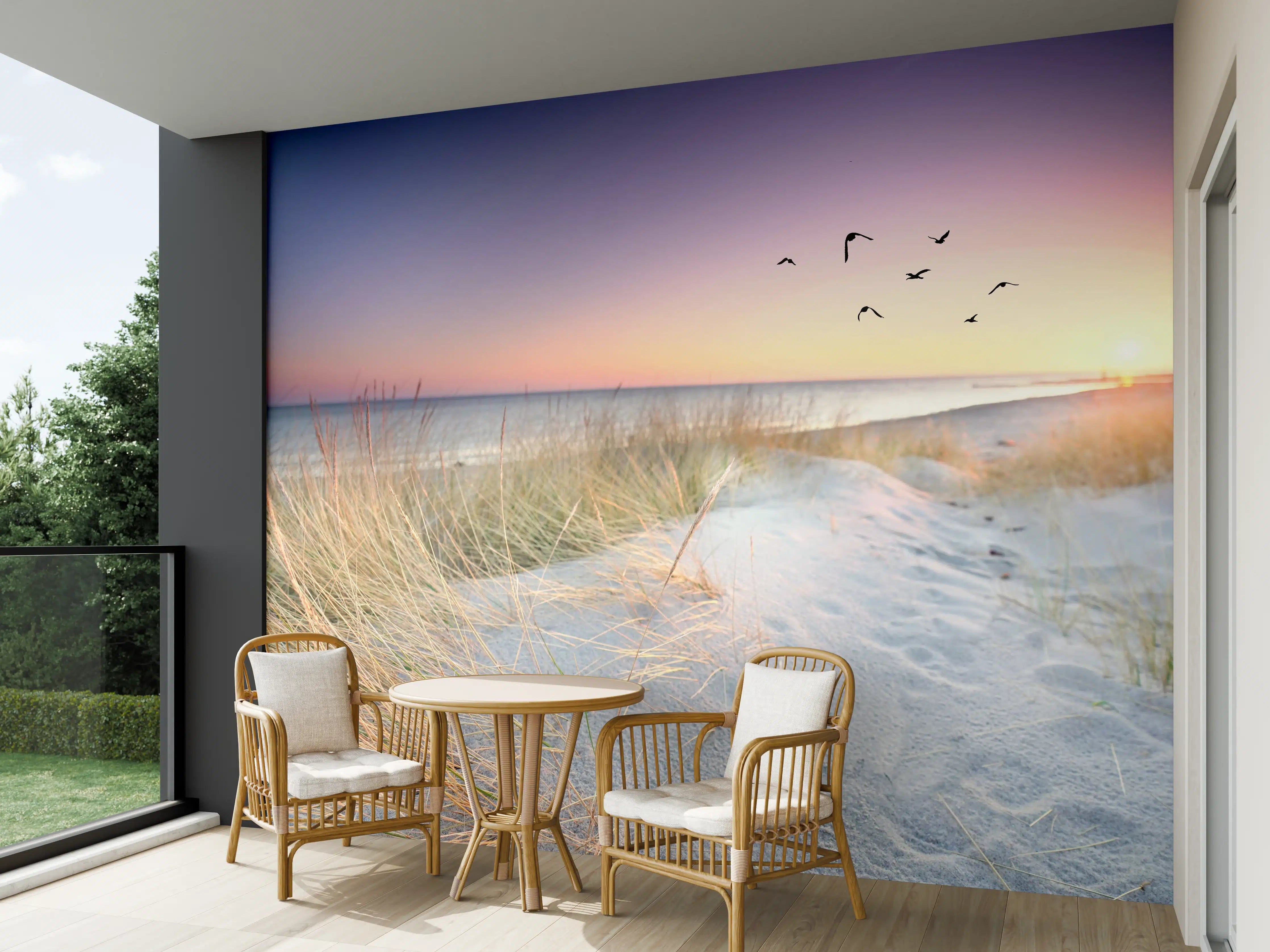 Wandverkleidung außen - Goldenes Sonnenlicht an der Ostsee