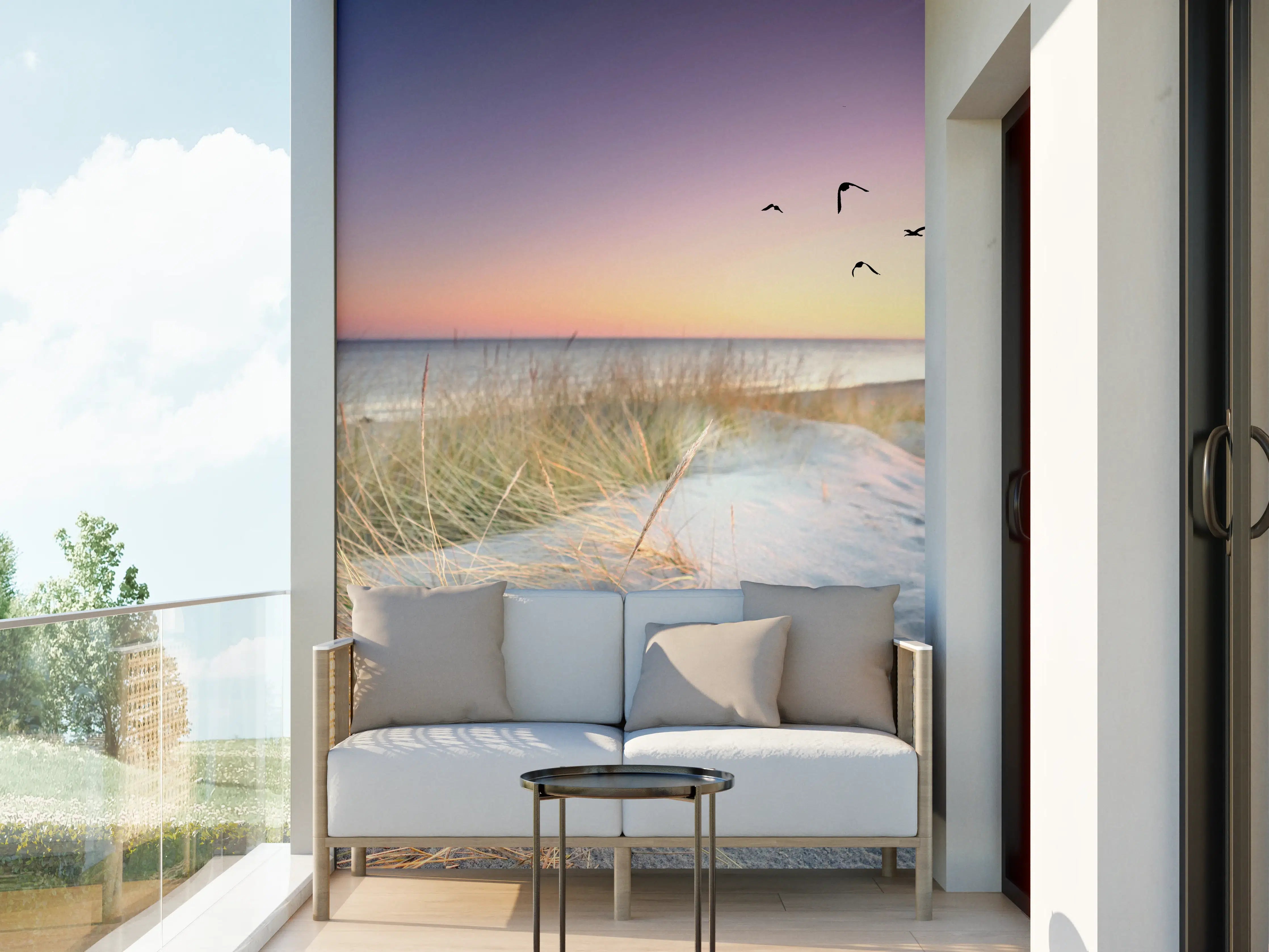 Wandverkleidung außen - Goldenes Sonnenlicht an der Ostsee