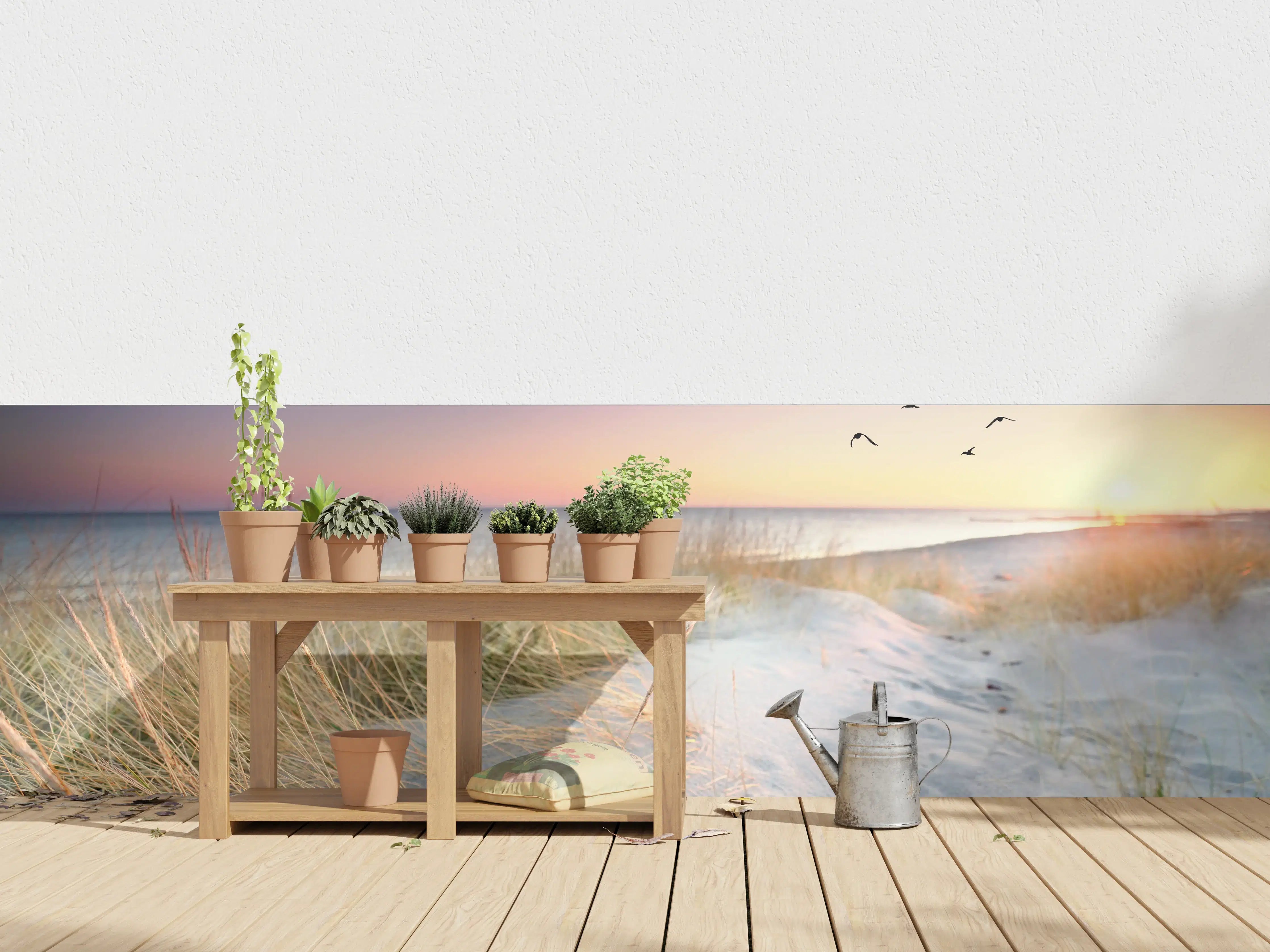 Wandverkleidung außen - Goldenes Sonnenlicht an der Ostsee