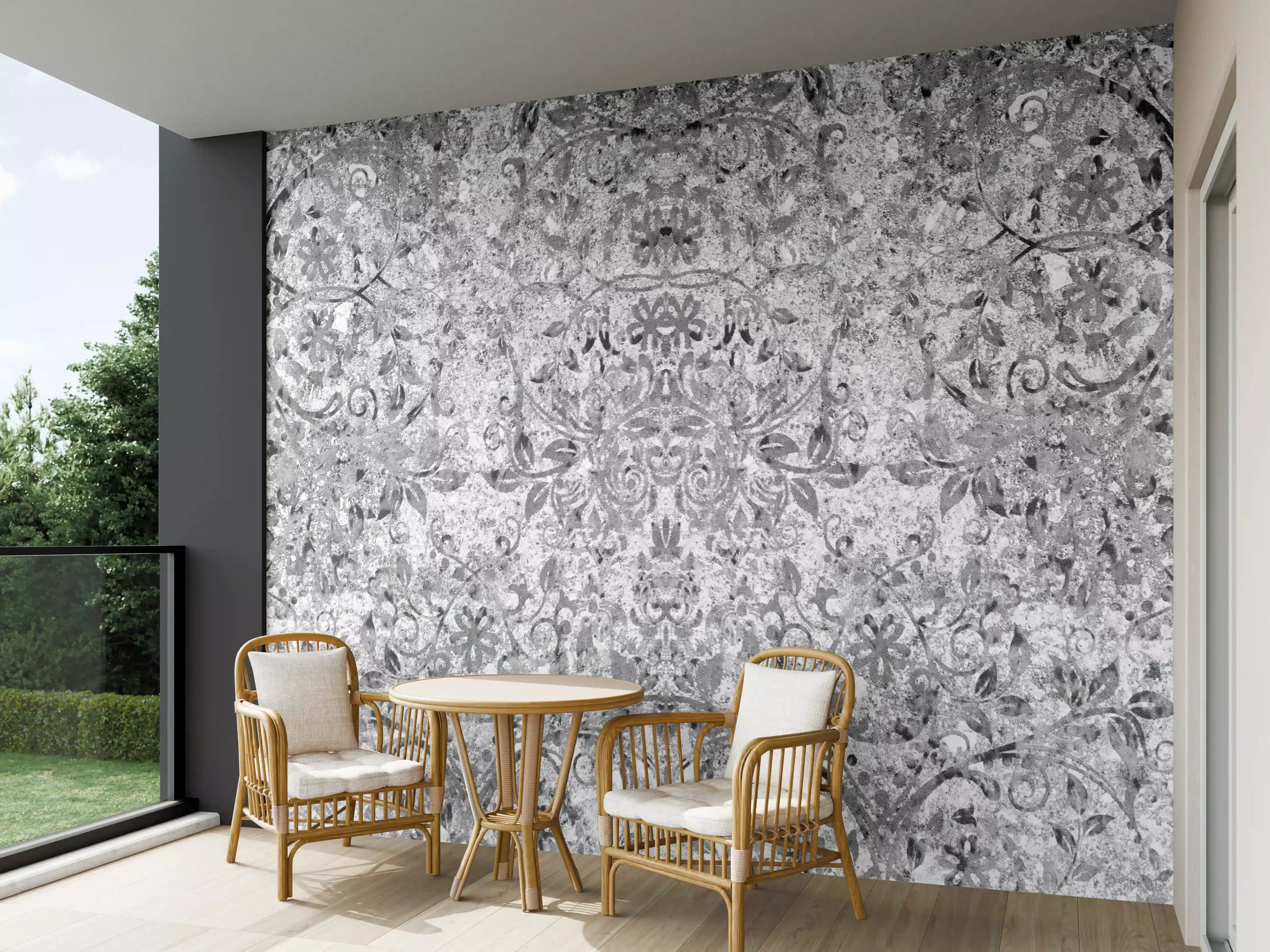 Wandverkleidung außen - Gräuliche gealterte Tapet-Wand