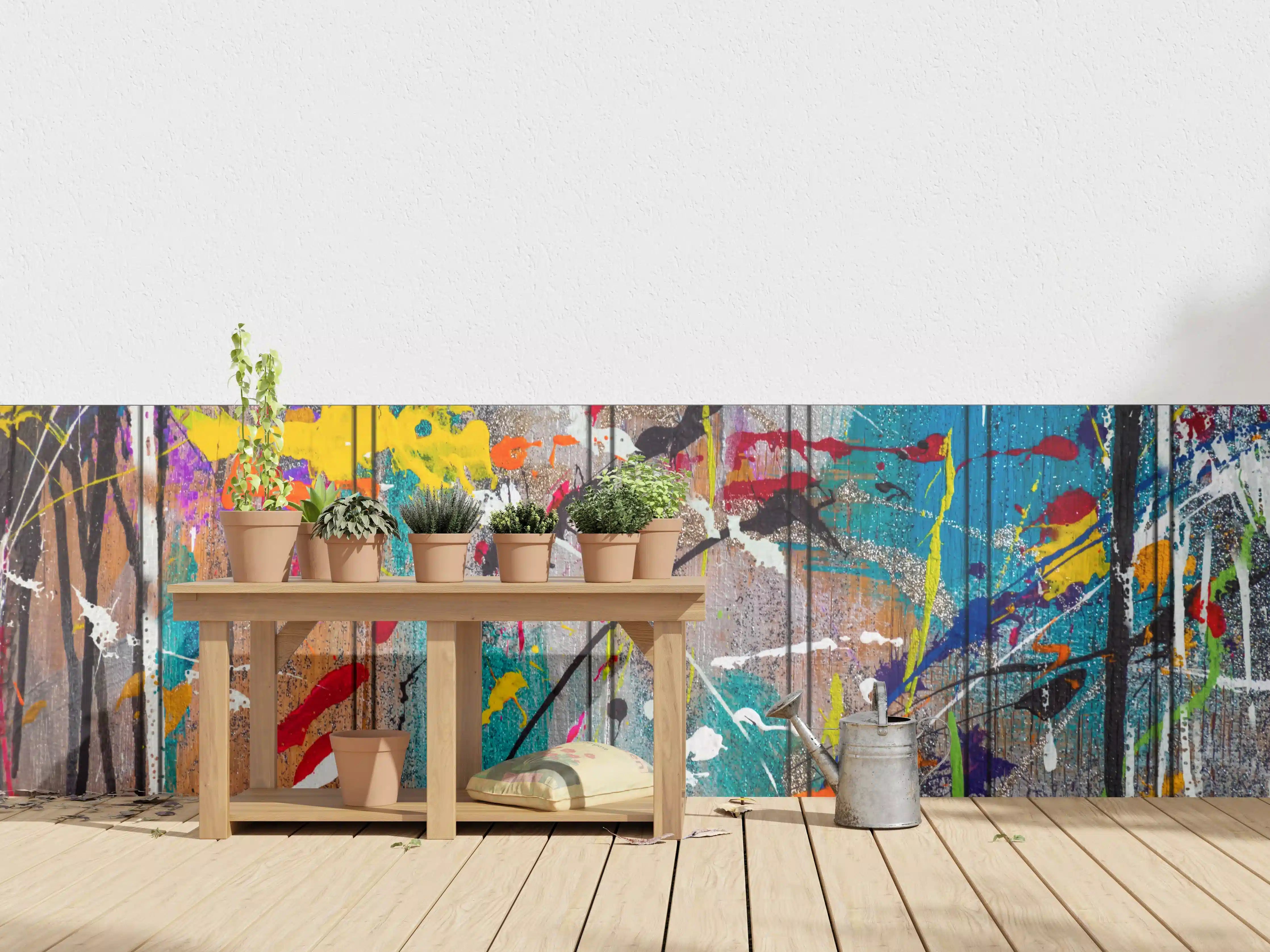 Wandverkleidung außen - Graffiti auf Holz
