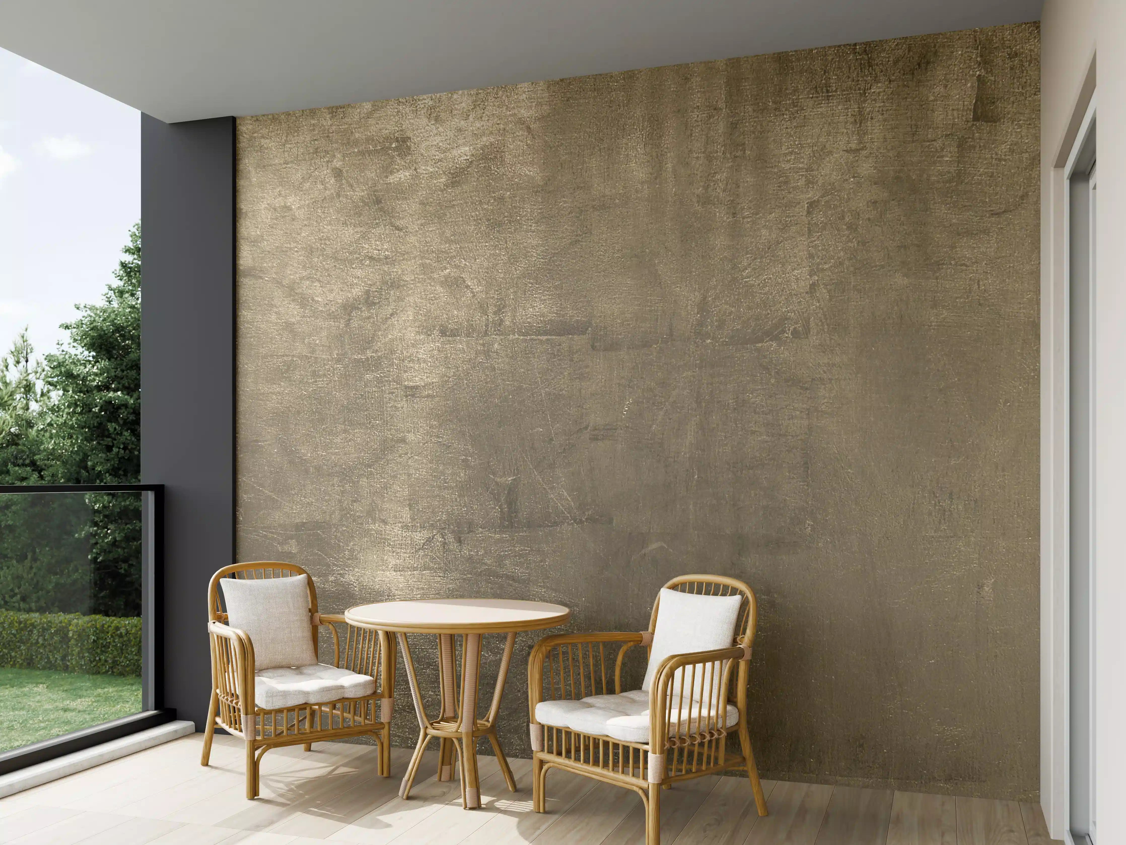 Wandverkleidung außen - Graue Betonwand mit goldenen Highlights