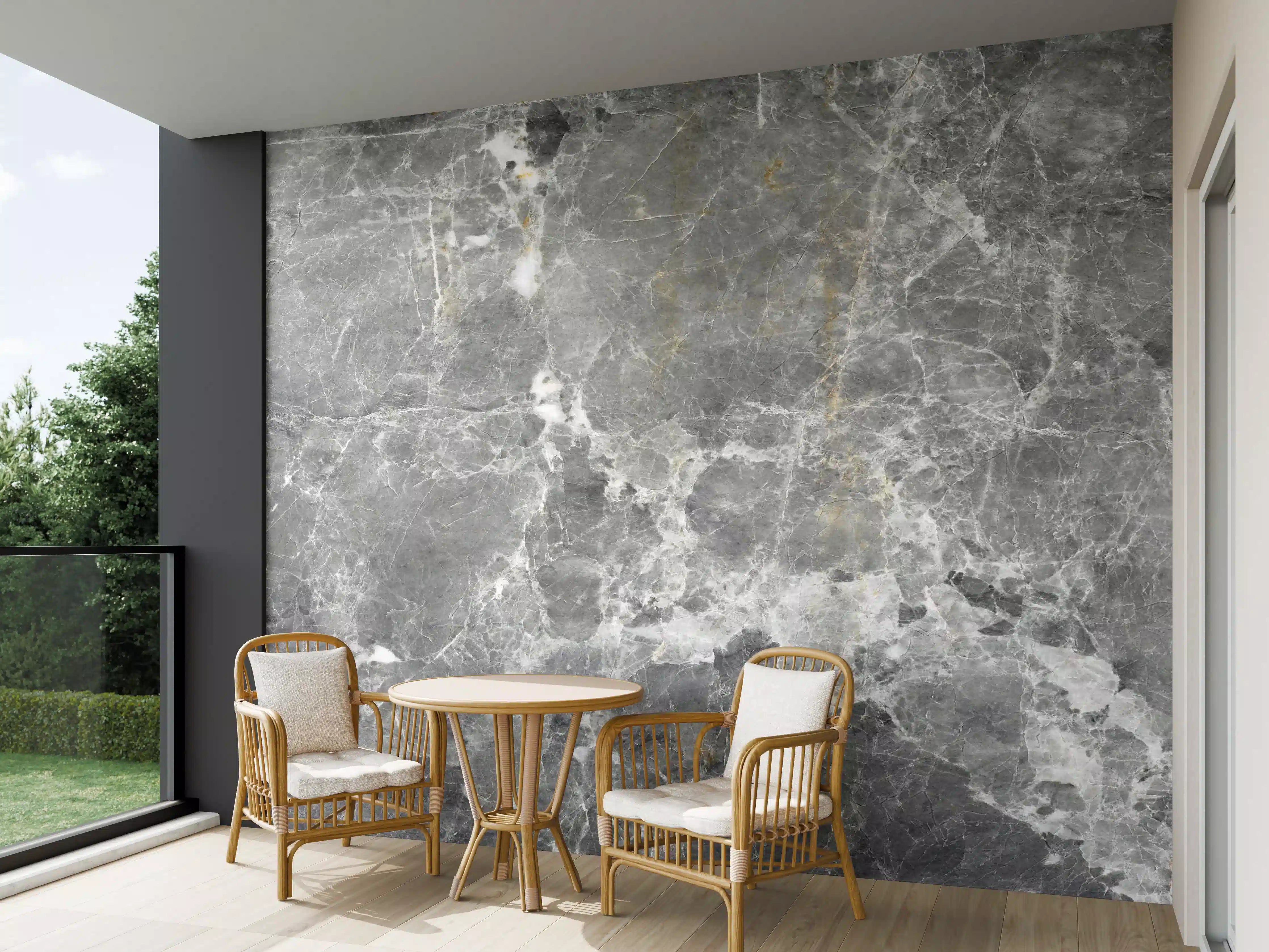 Wandverkleidung außen - Graue Marmorstein Textur