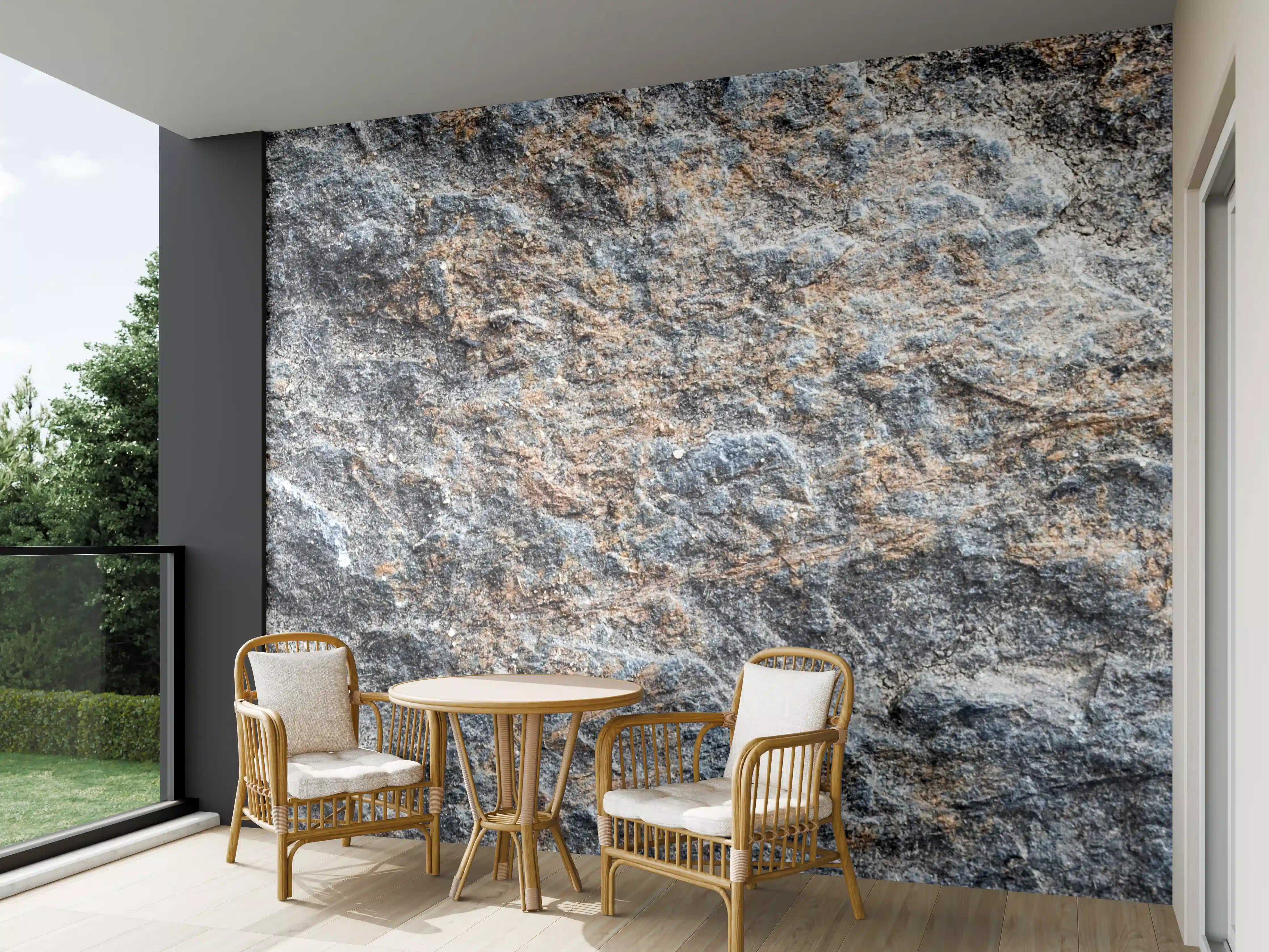 Wandverkleidung außen - Graue Steinstruktur mit rauer Oberfläche