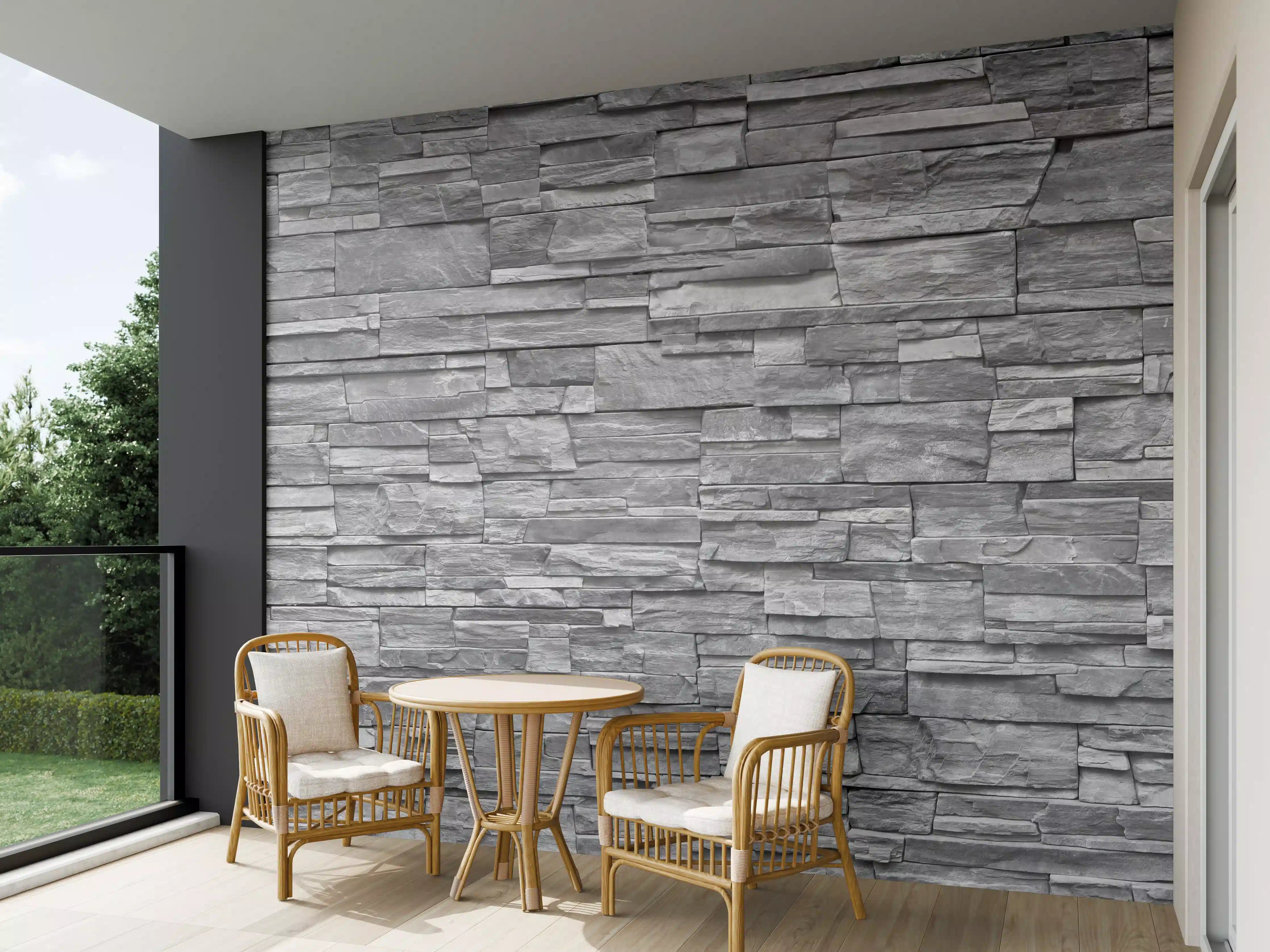 Wandverkleidung außen - Graue Steinwand