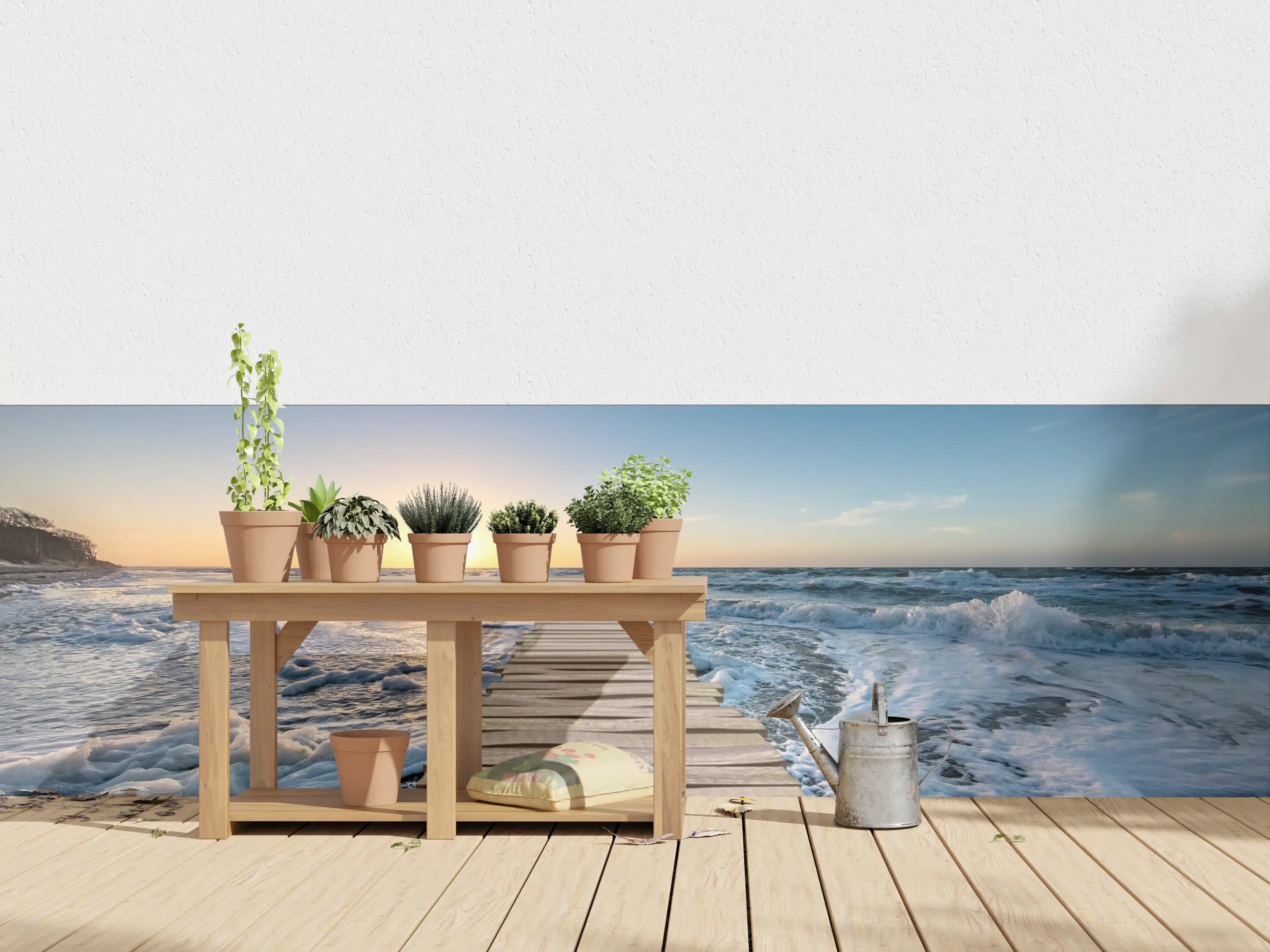 Wandverkleidung außen - Grauweise Dämmerung am Meer