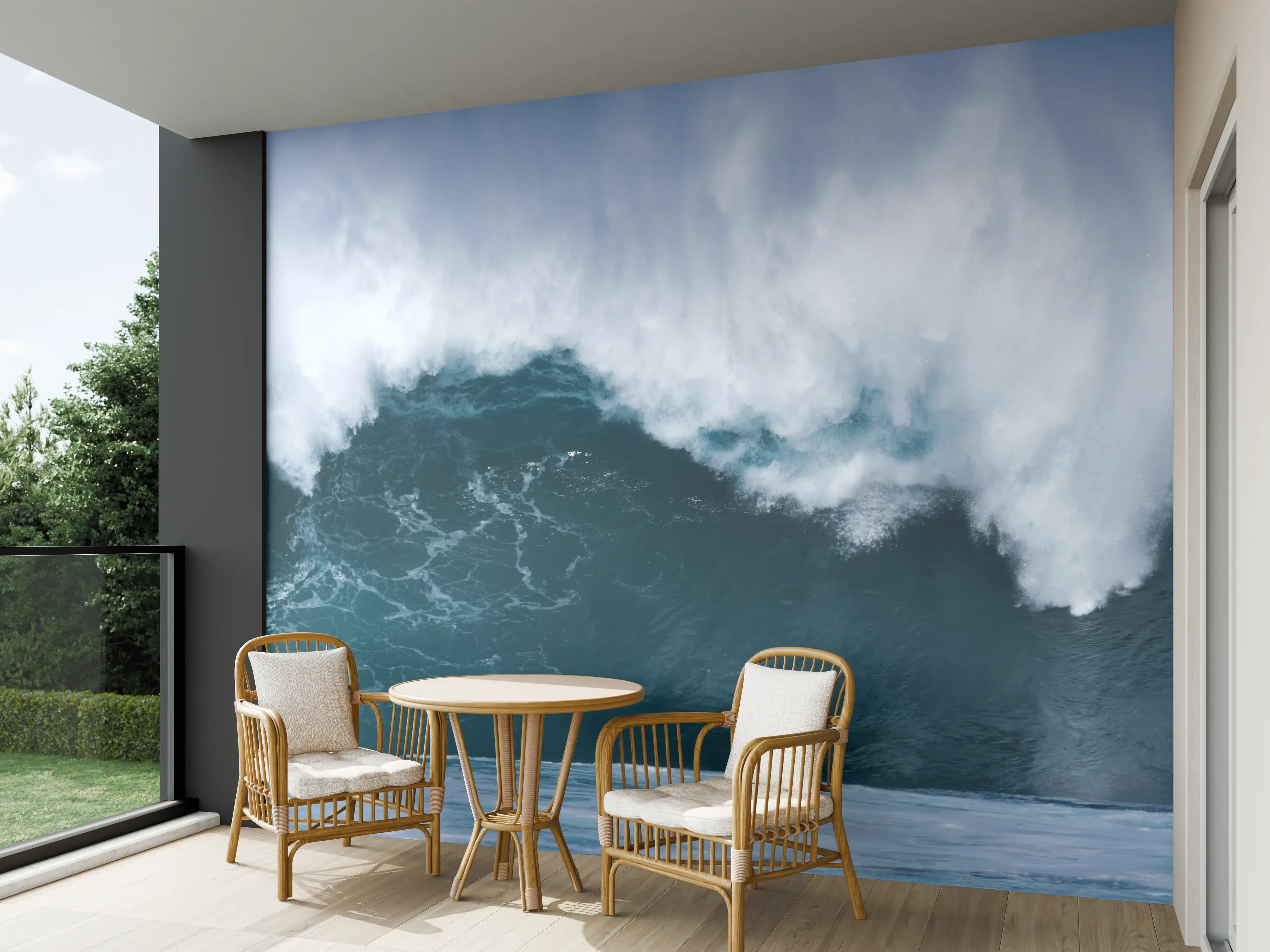 Wandverkleidung außen - Große Welle im Ozean