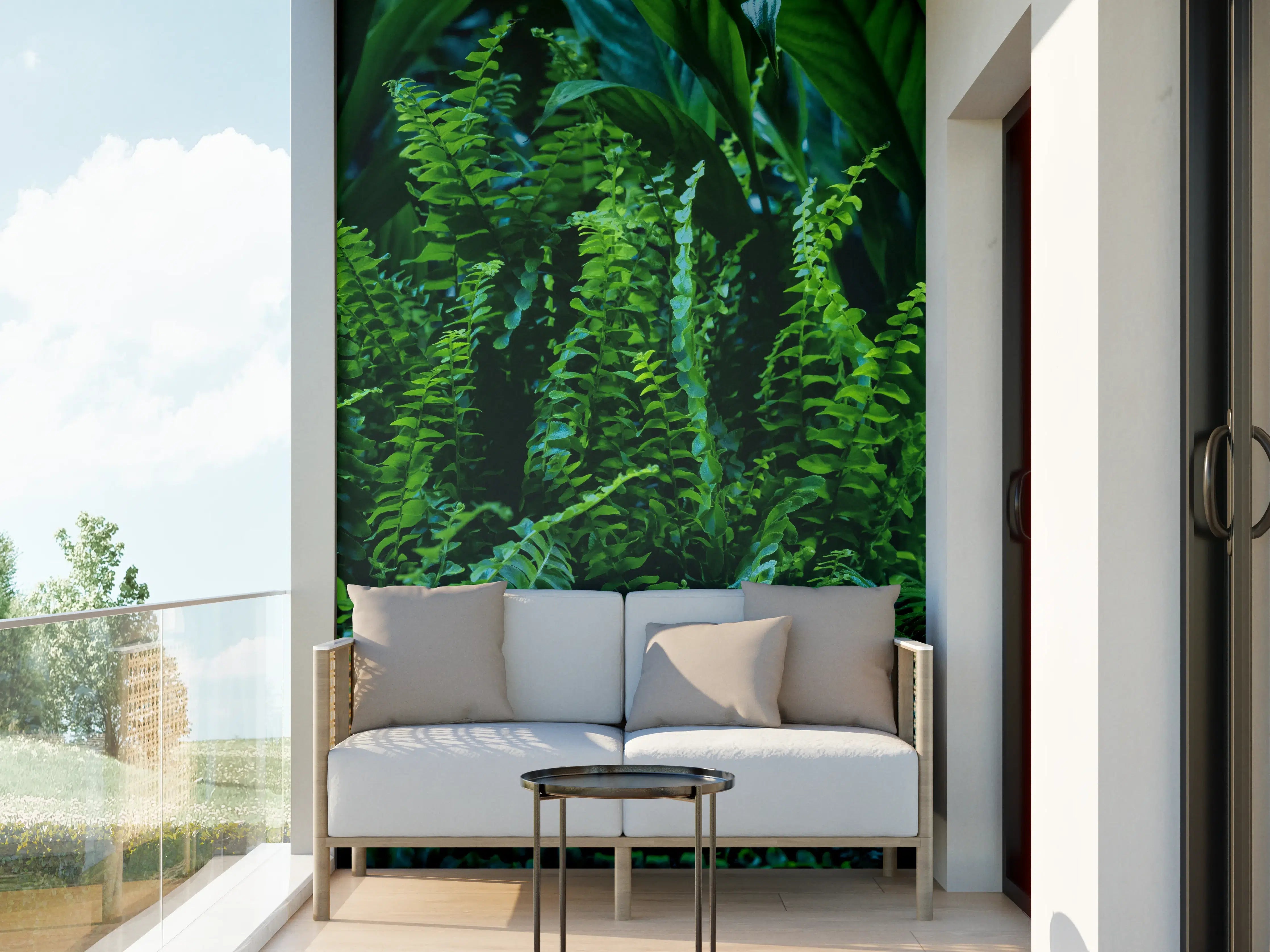 Wandverkleidung außen - Grüne Farn Blatt Textur