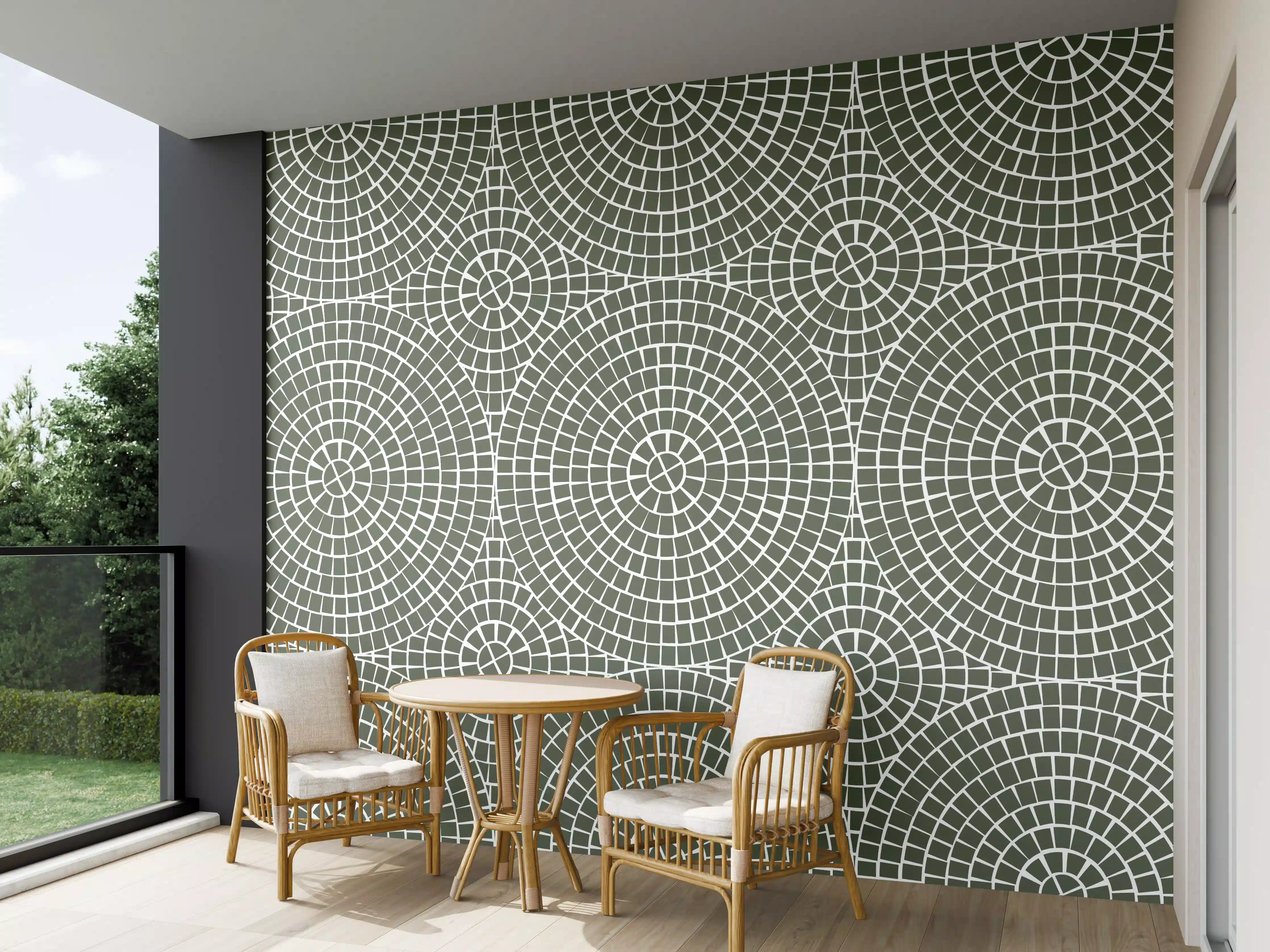 Wandverkleidung außen - Grüne Mosaik-Fliese