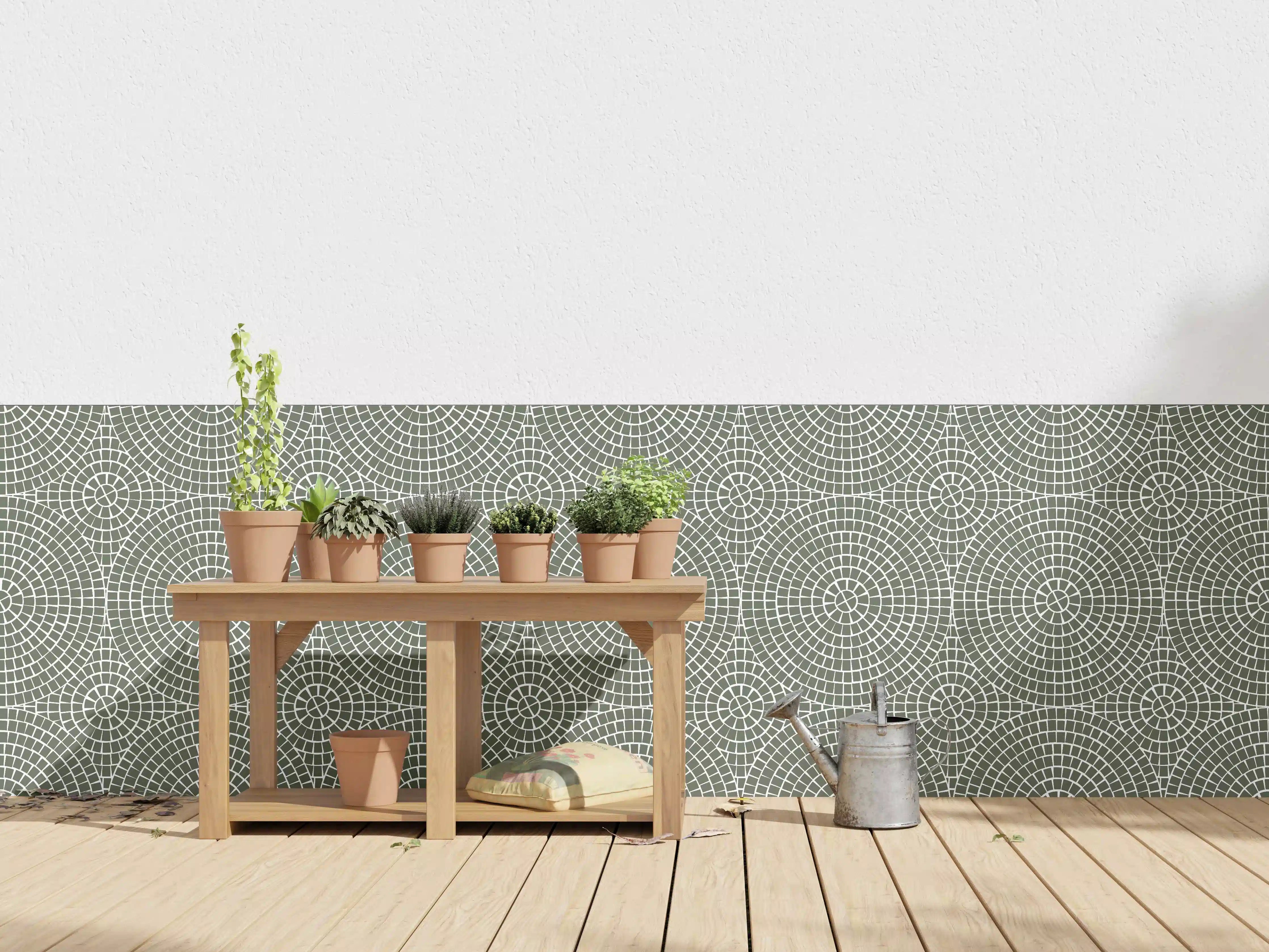 Wandverkleidung außen - Grüne Mosaik-Fliese