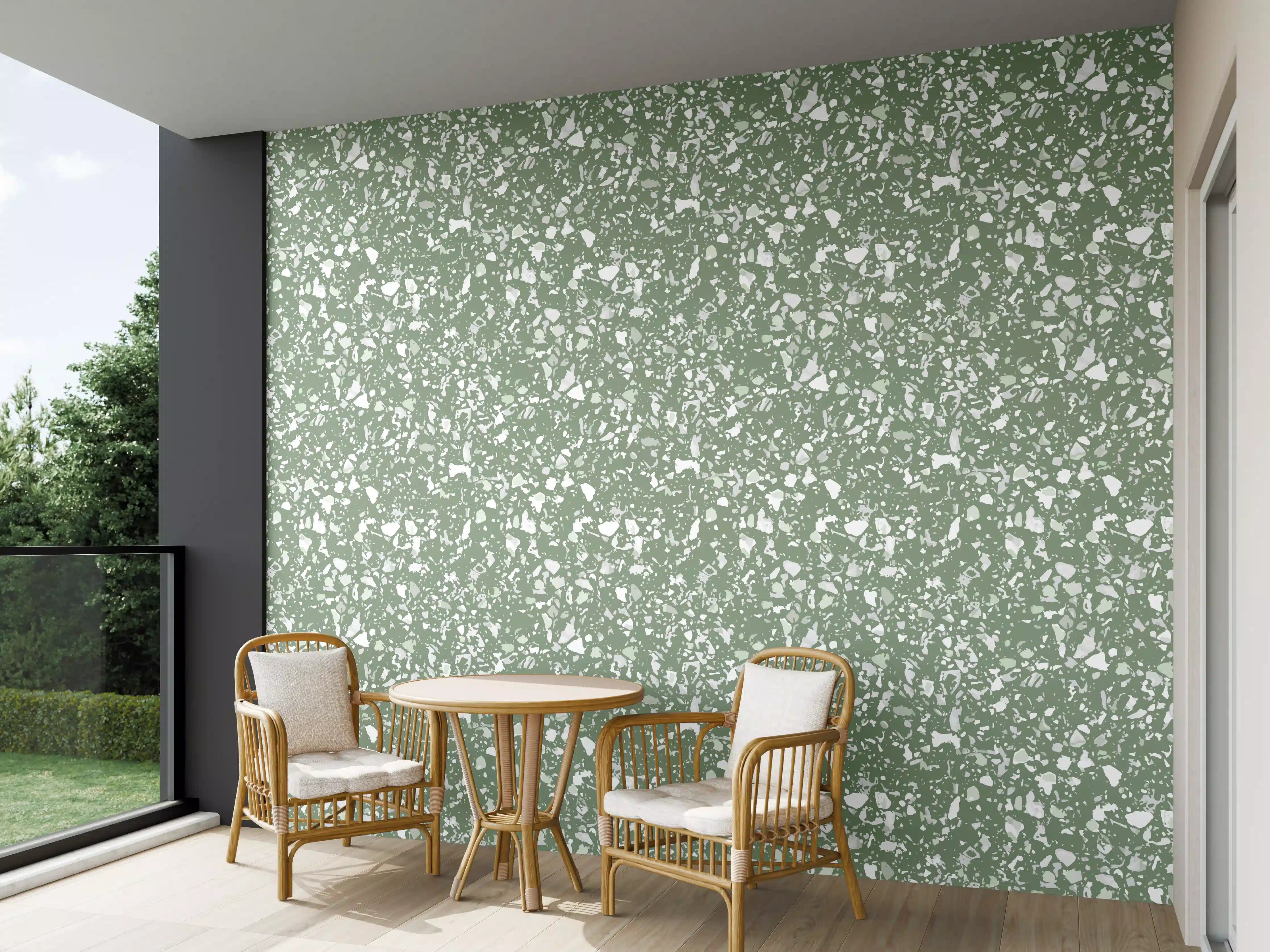 Wandverkleidung außen - Grüne Terrazzo-Olive-Textur