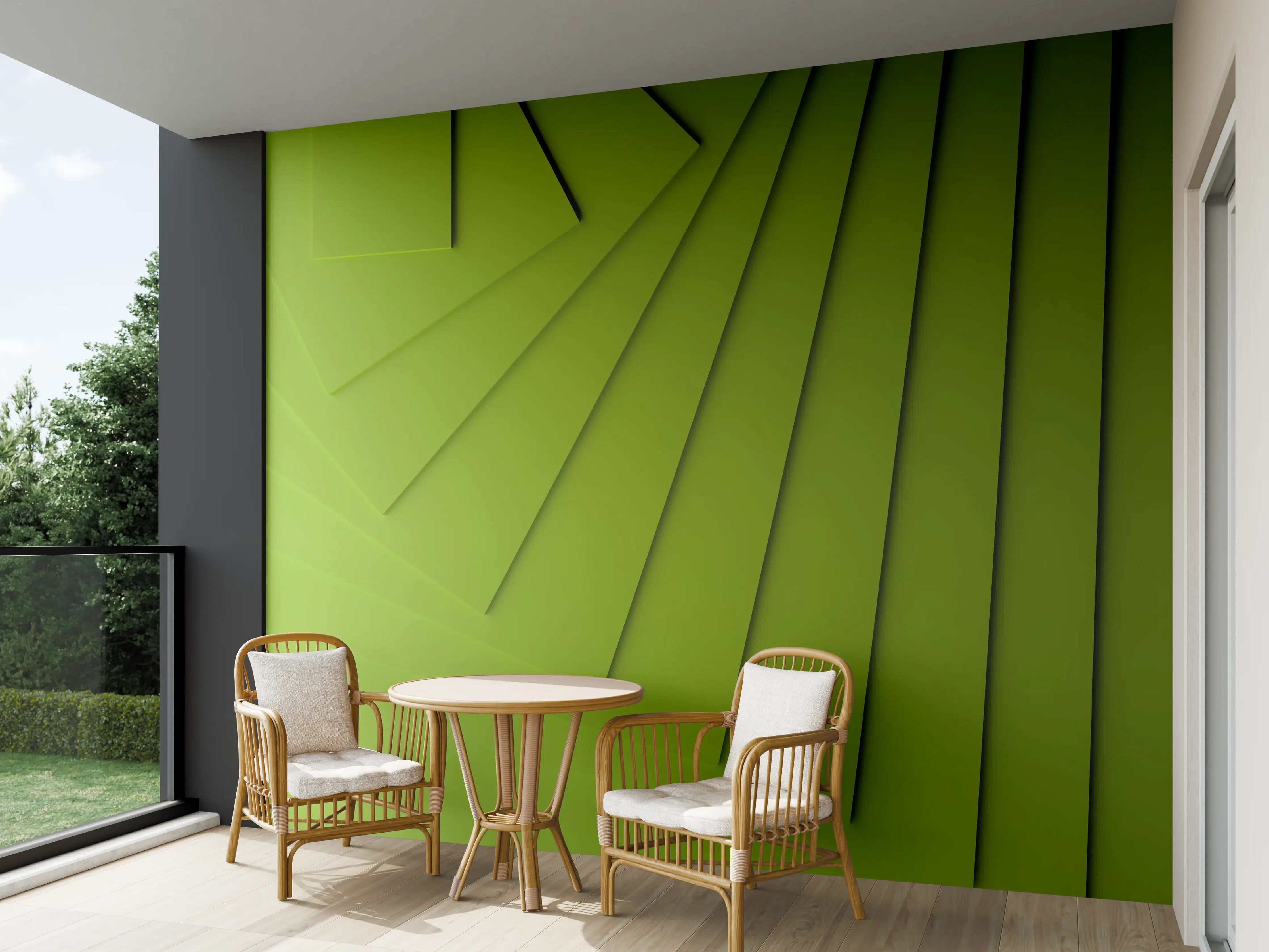 Wandverkleidung außen - Grüner Moderner Hintergrund 
