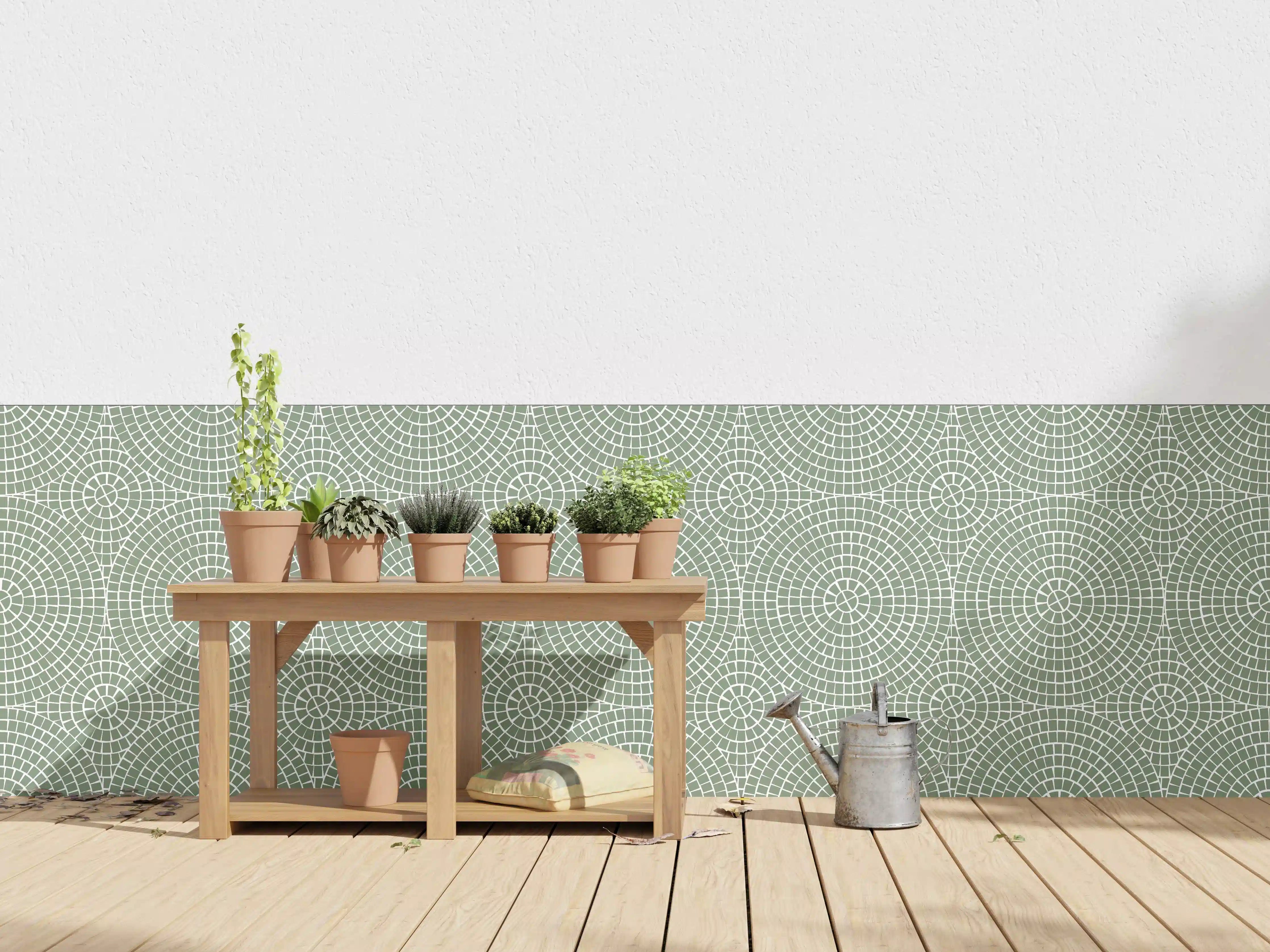 Wandverkleidung außen - Grüner Mosaik-Textur