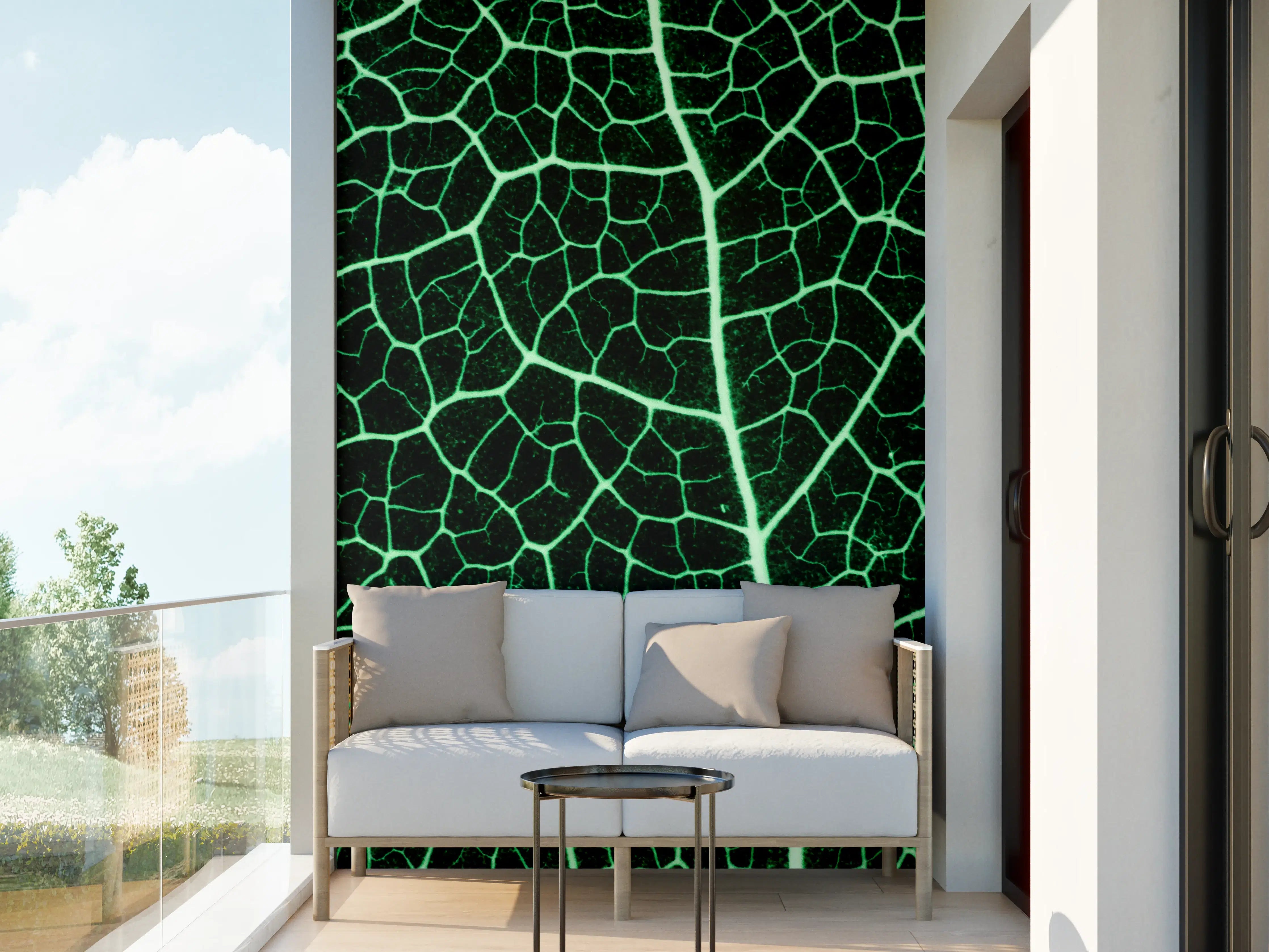 Wandverkleidung außen - Grünliche Blatttextur im Detail