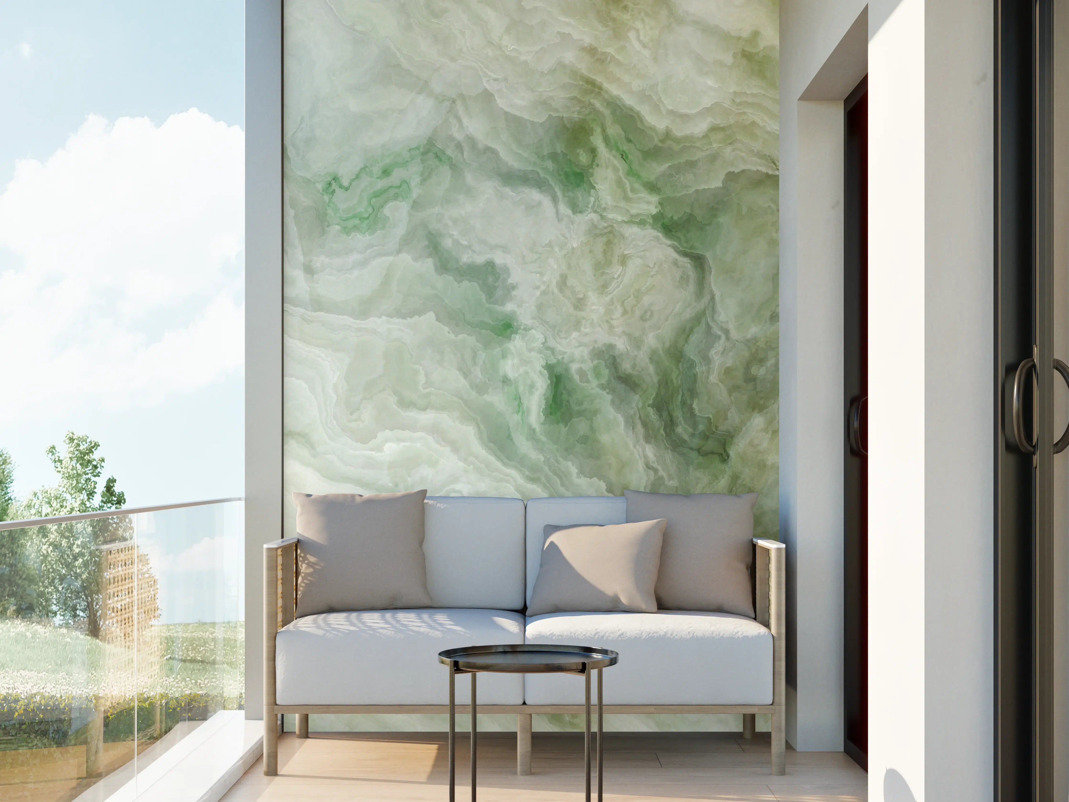 Wandverkleidung außen - Grünlicher Onyx