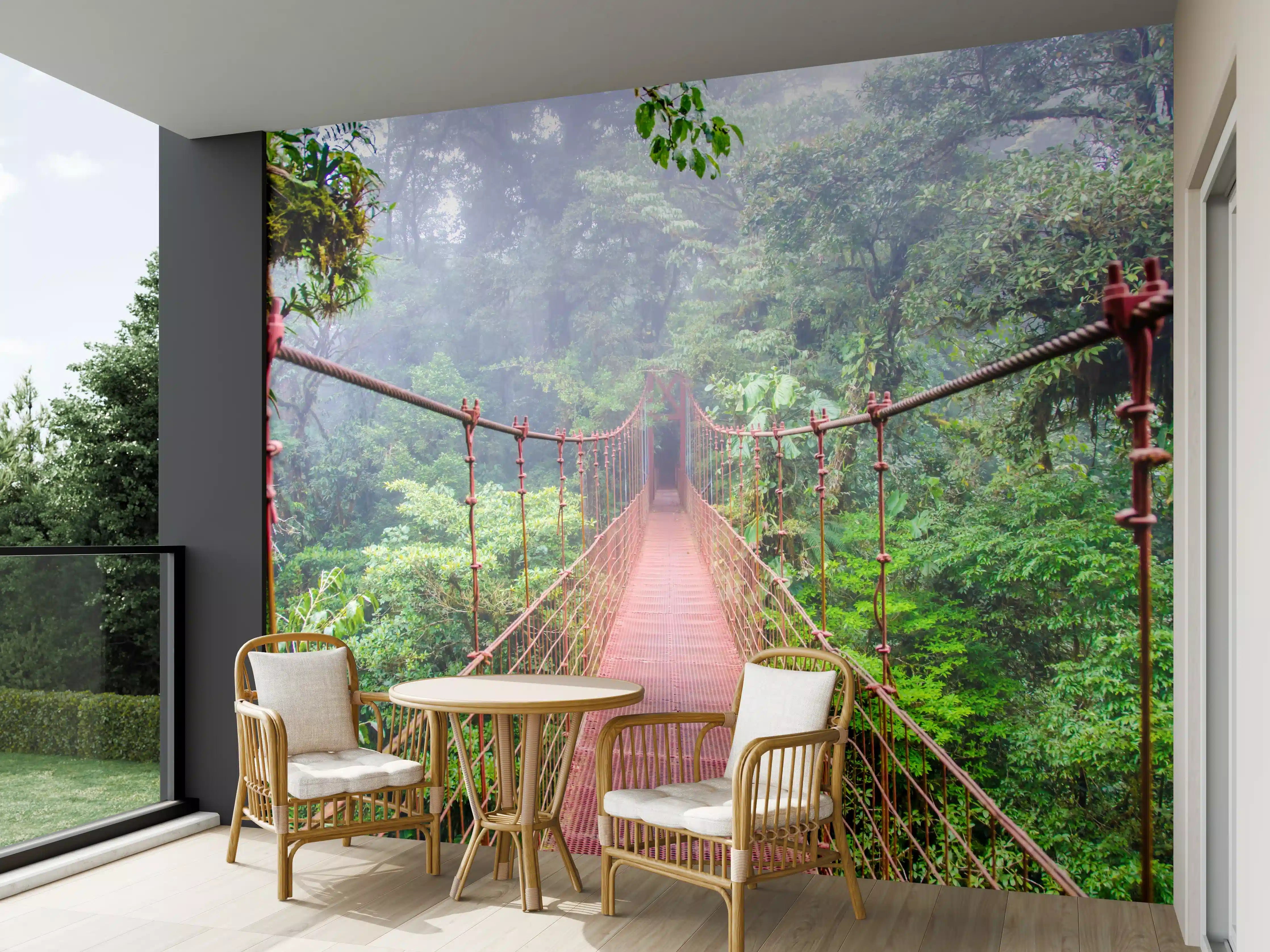 Wandverkleidung außen - Hängebrücke im Regenwald Costa Rica