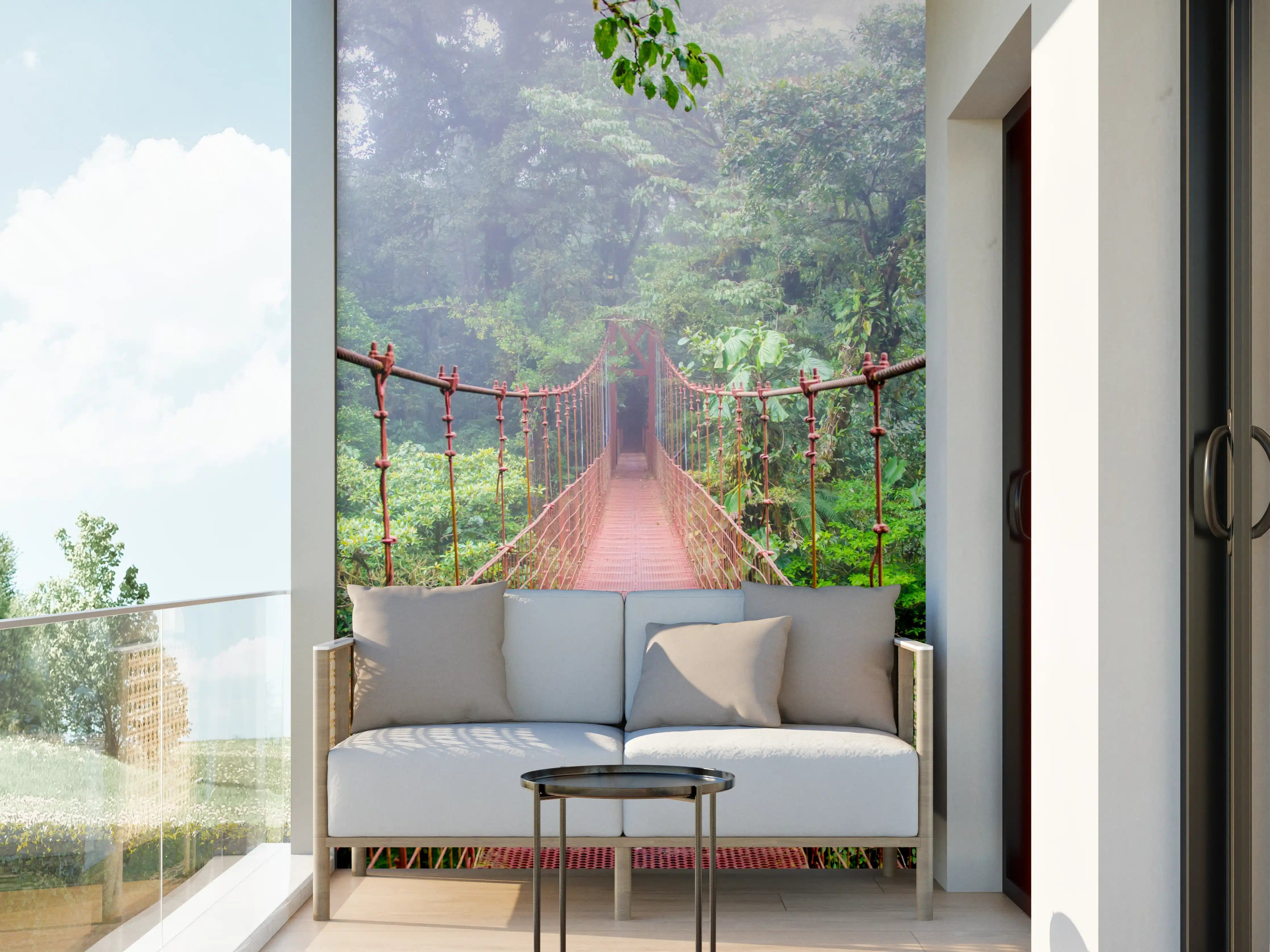 Wandverkleidung außen - Hängebrücke im Regenwald Costa Rica